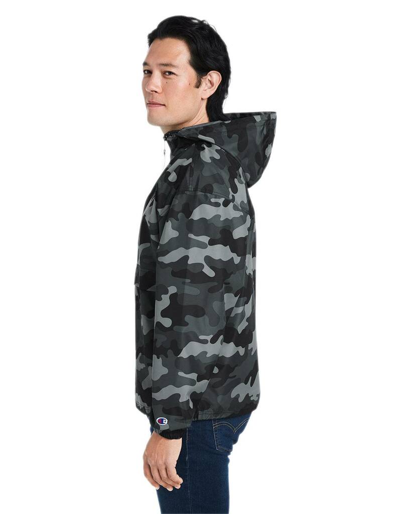 Áo Hoodie Gió Dù Champion Adult Packable Anorak 1/4 Zip Jacket - CO200-Camo Black