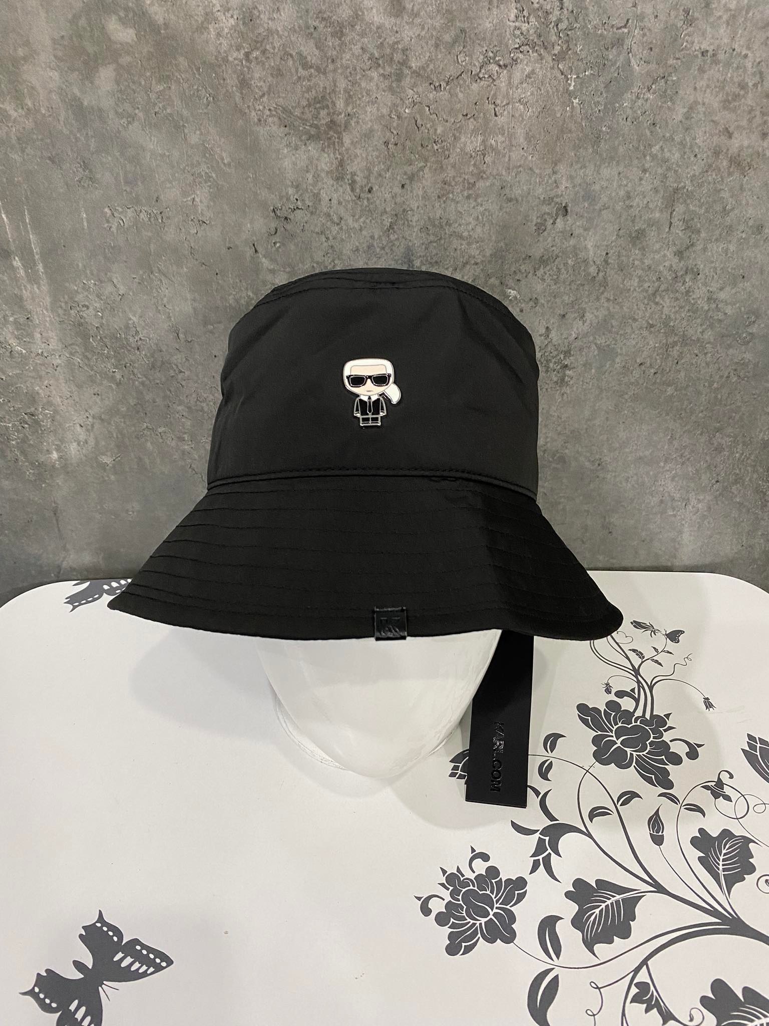 Mũ nón vành tròn Bucket Karl Lagerfeld Đen - 17466328A