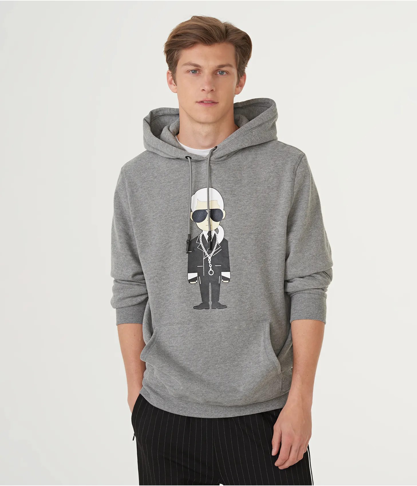 Áo Hoodie Nỉ Nam Karl Lagerfeld Paris Grey - HK060-01