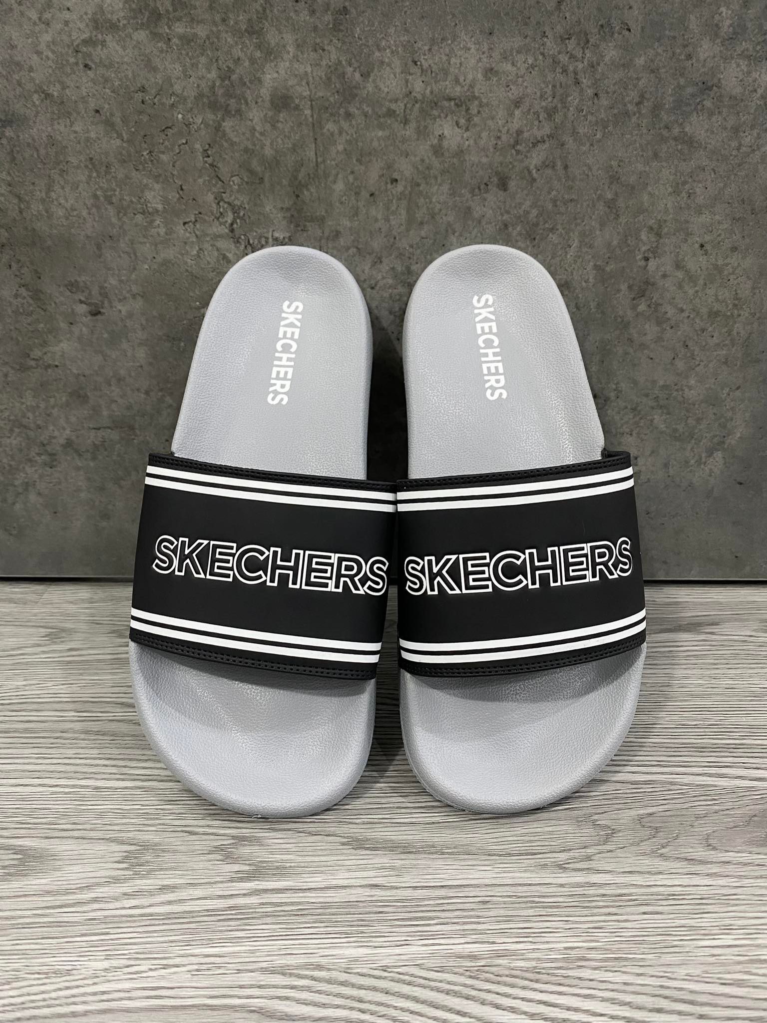 Dép Quai Ngang Skechers Men Sport Casual Side Lines 2 Sandals 'Grey/Black' - 8790108-09