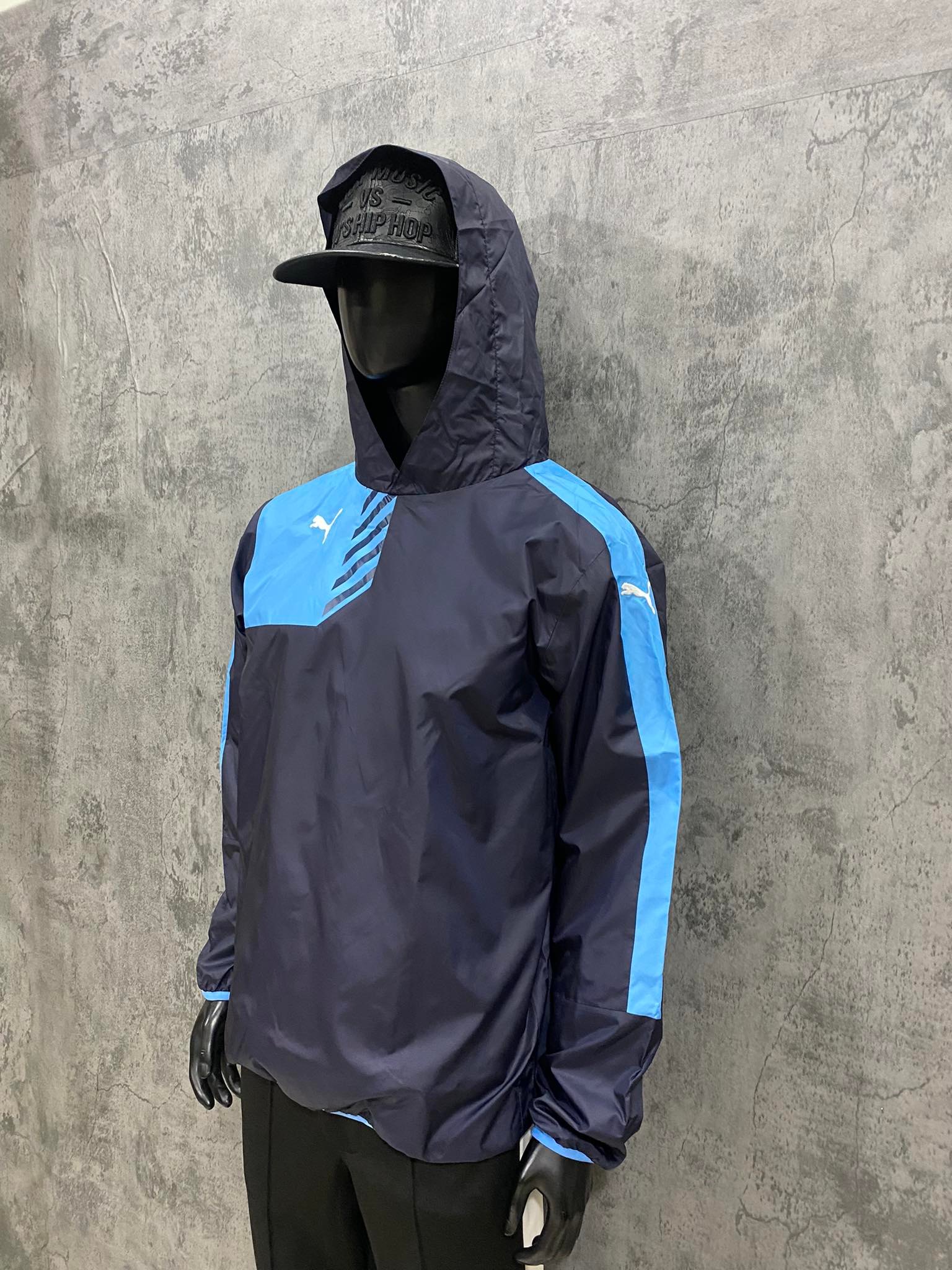 Áo Hoodie Gió Nam Puma Men's ''Black/Blue'' - 920432-03