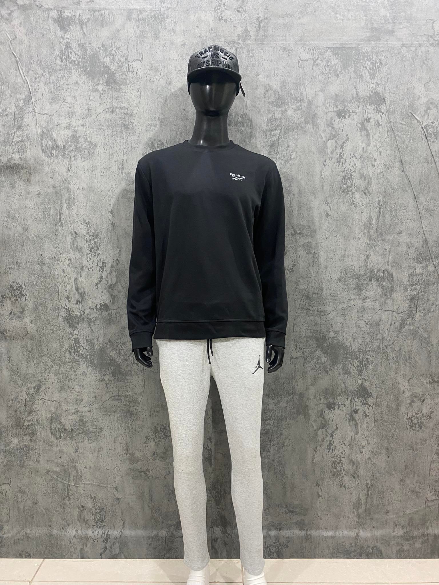 Áo Sweatshirts Chính Hãng - Reebok Long Sleeve 'Black' - SRB-010