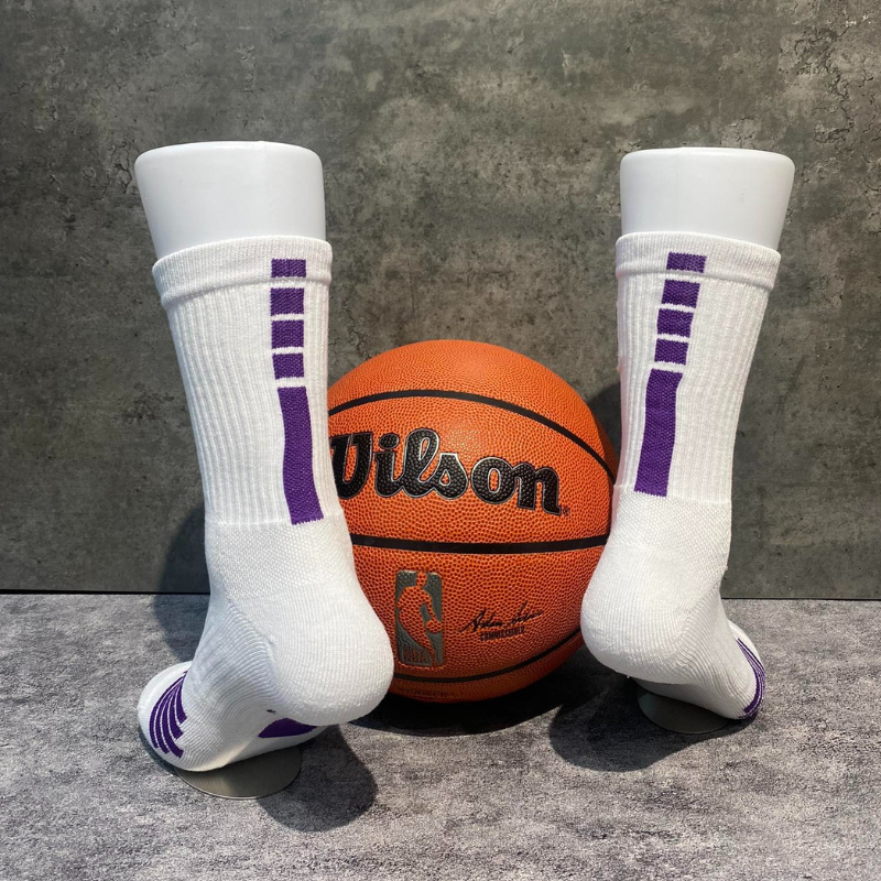 Phụ Kiện Chính Hãng - Tất Bóng Rổ Nike Training NBA  Elite Crew 'Trắng/Tím' (1 đôi) - SX7588-04