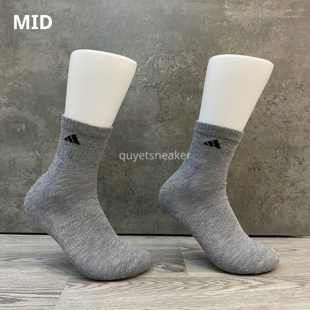 Phụ Kiện Chính Hãng - Tất Adidas Athletic Cushioned Crew Socks 6 Pairs / 6 đôi '' Grey '' - BH9424