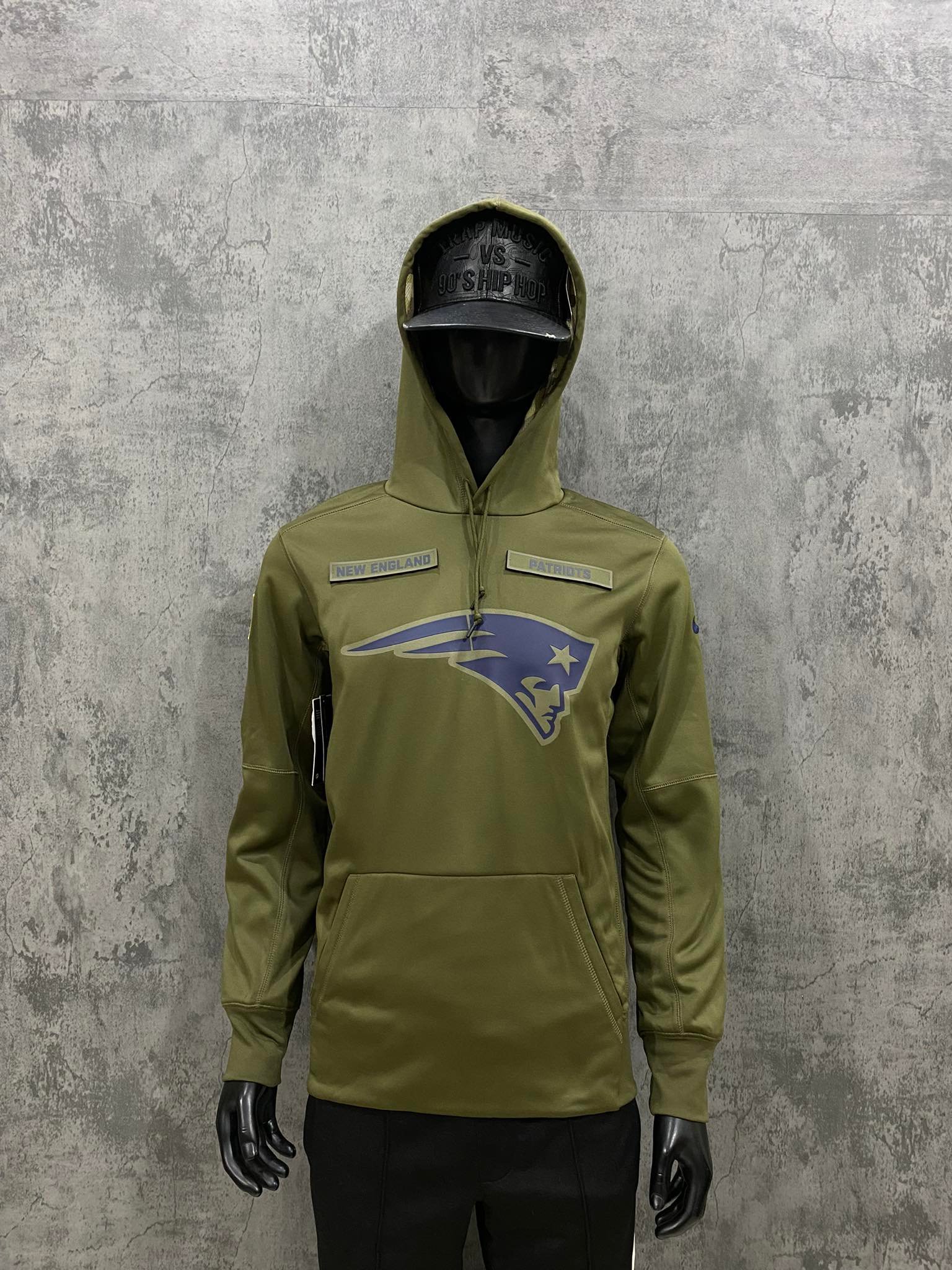 Áo Hoodie Nỉ Nam Nike NFL New England Patriots 'Olive'  - 944243-395