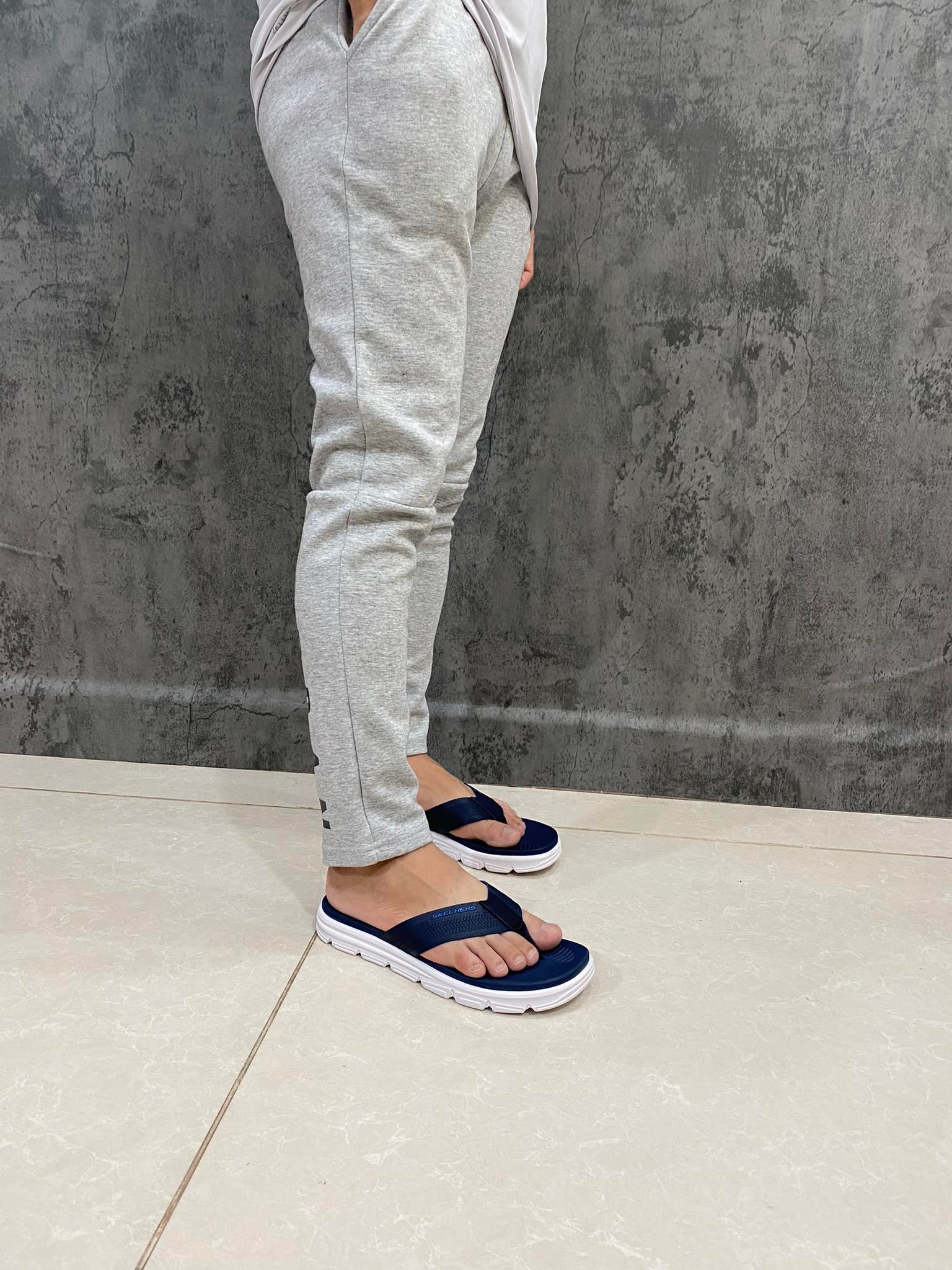 Dép Tông Nam Skechers Men's Navy/White Slippers - 51741/BBK