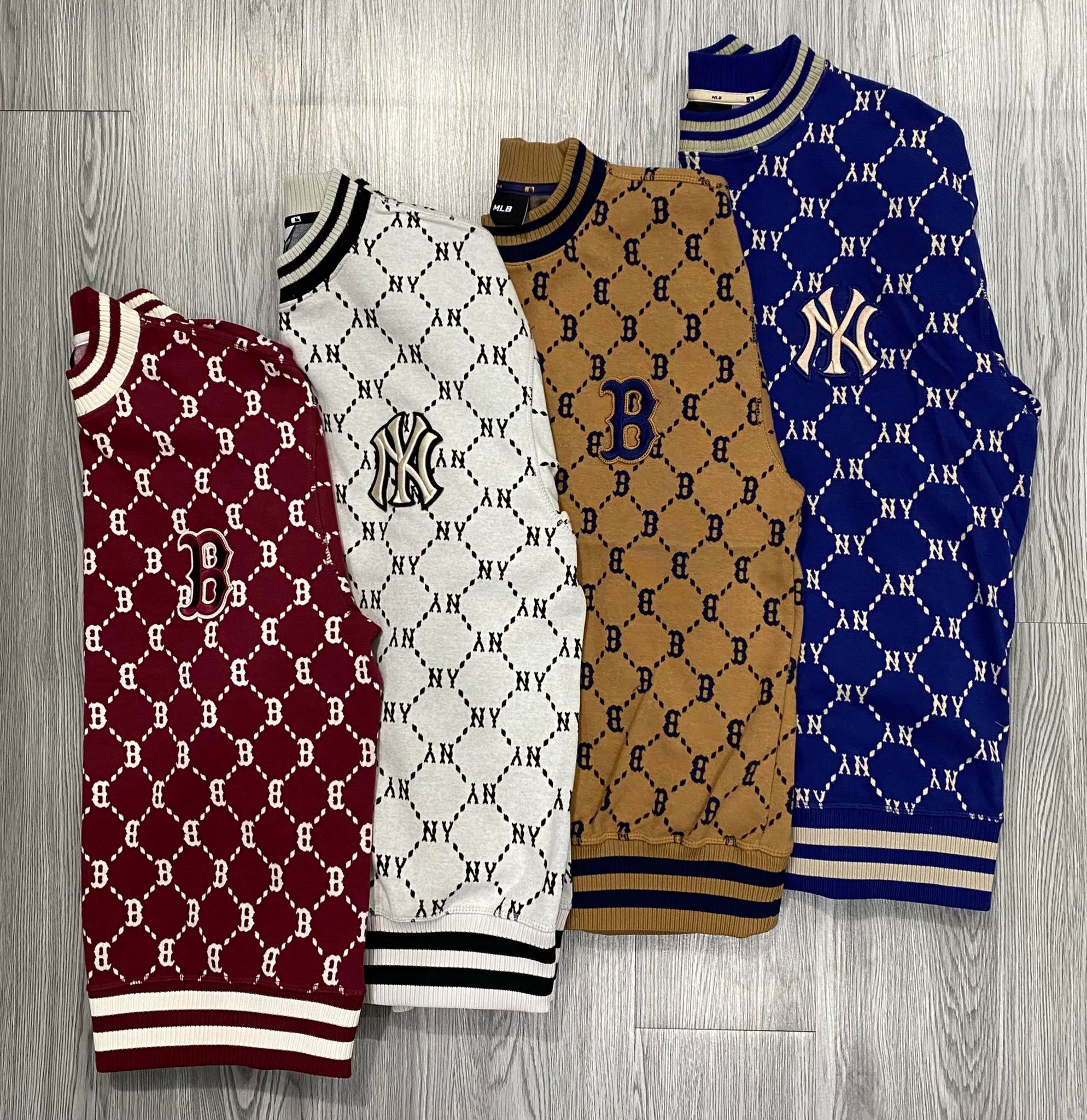 ÁO SWEATSHIRTS CHÍNH HÃNG - MLB Diamond Monogram Jacquard - 3AMTM0724-43WIS