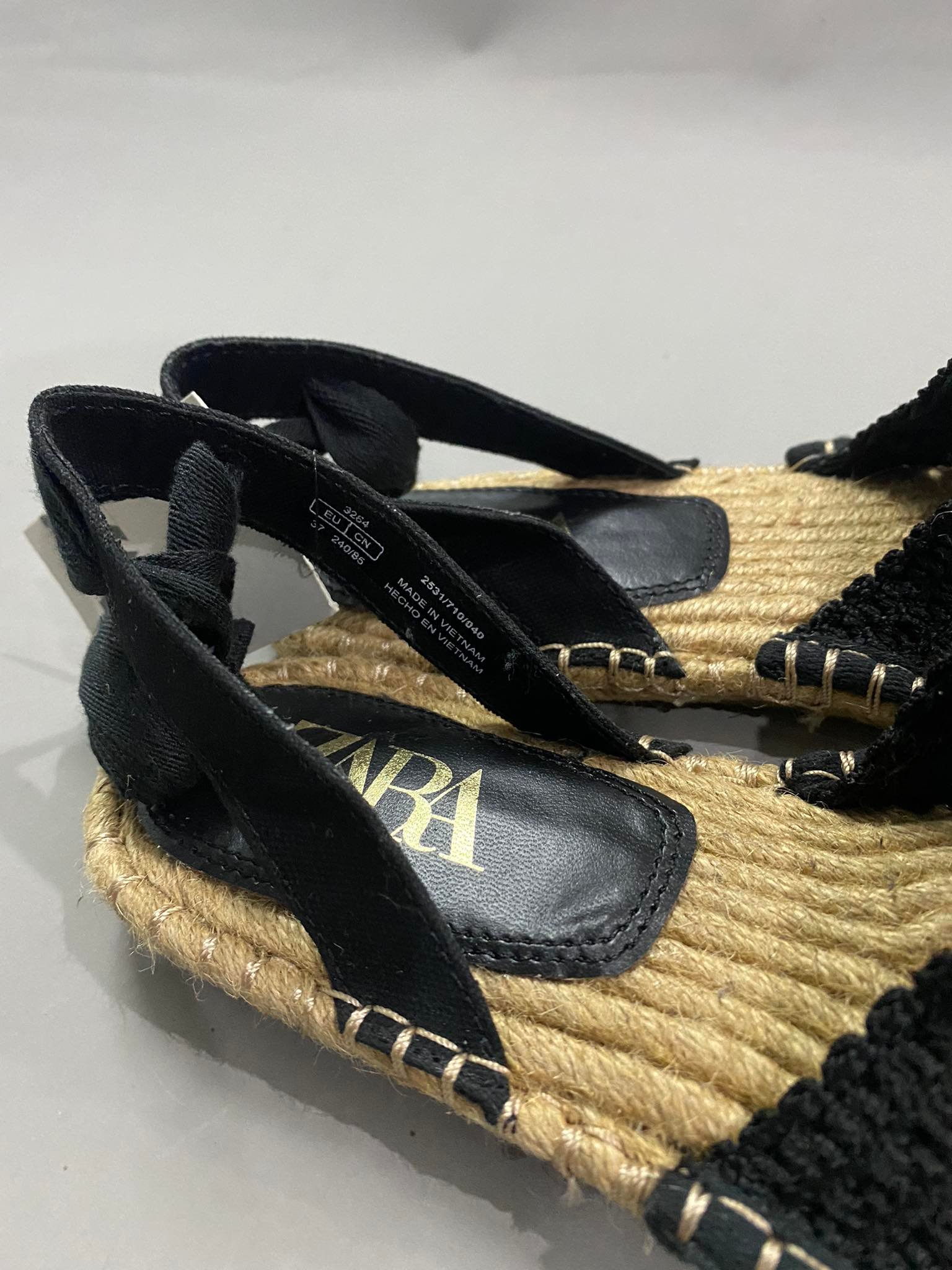 Dép Chính Hãng - Sandal Nữ Zara Cói Buộc Dây Chiến Binh