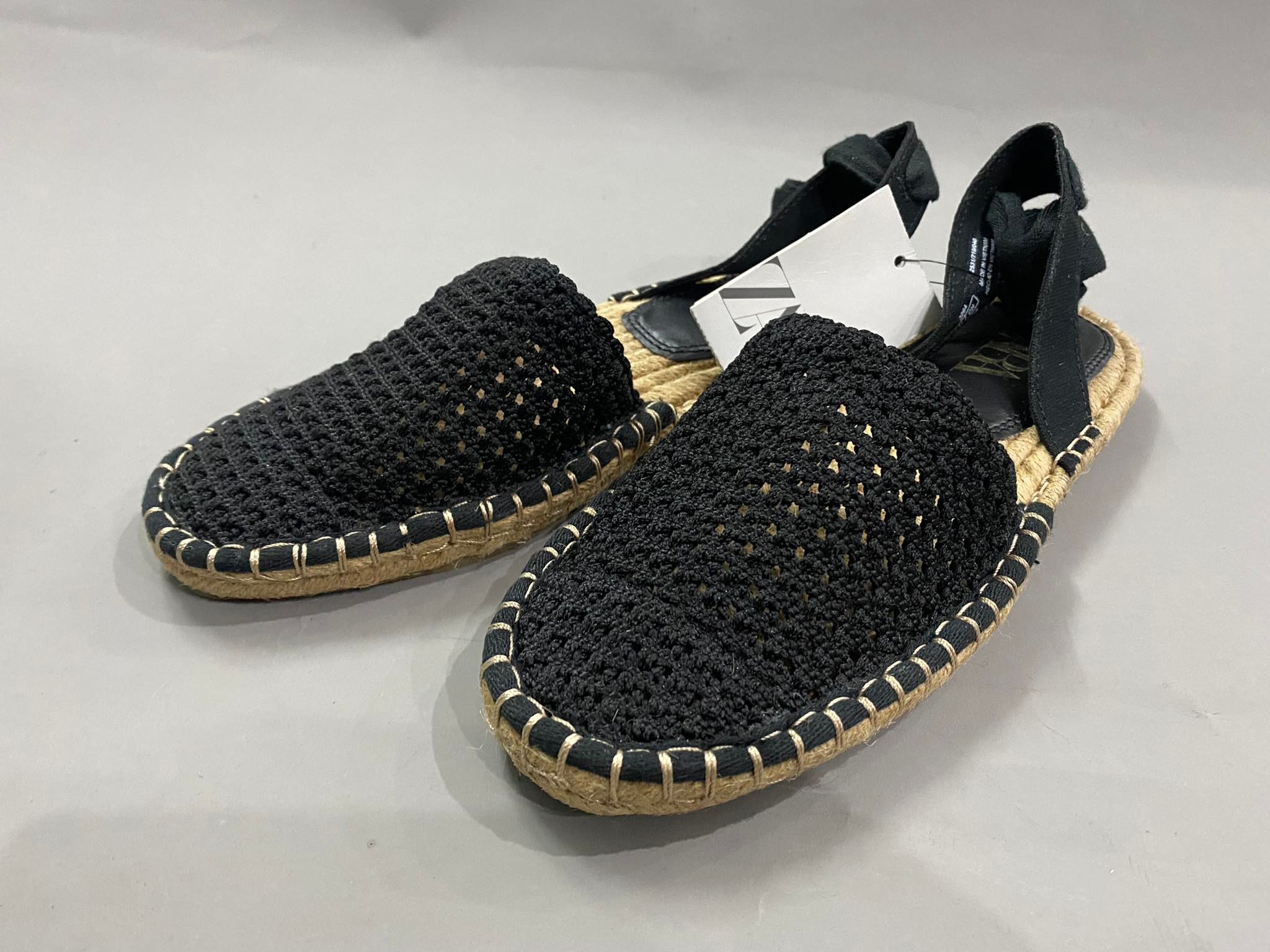 Dép Chính Hãng - Sandal Nữ Zara Cói Buộc Dây Chiến Binh