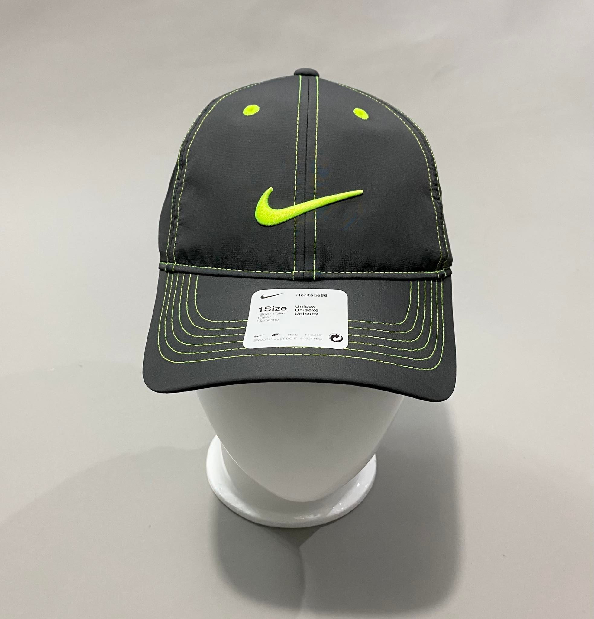 Mũ nón lưỡi trai Nike Golf Stitch Swoosh 'Grey/Green'