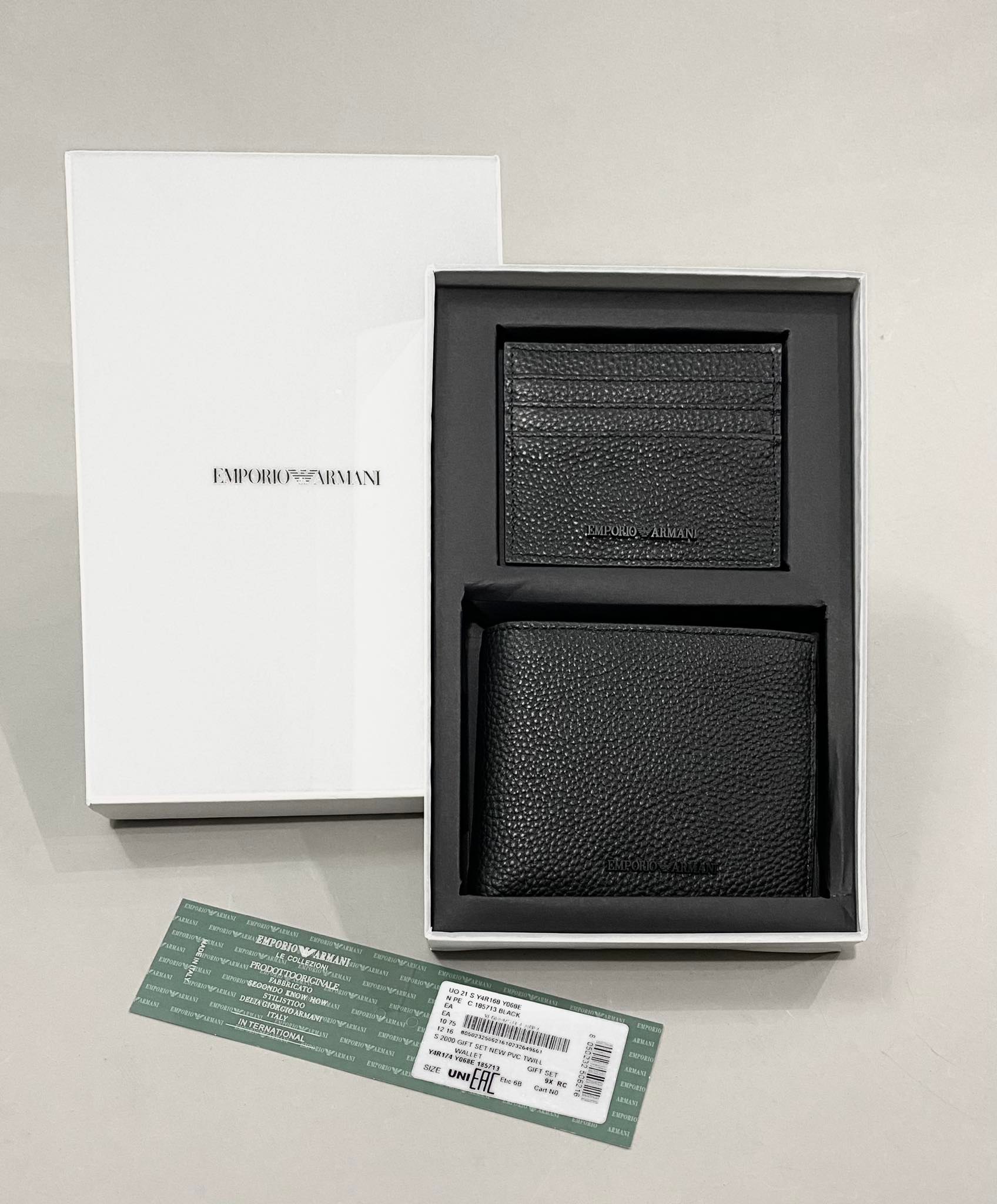 Phụ Kiện Chính Hãng - Sét Ví Emporio Armani Gift Set New Twill Wallet Đen -  Y4R174