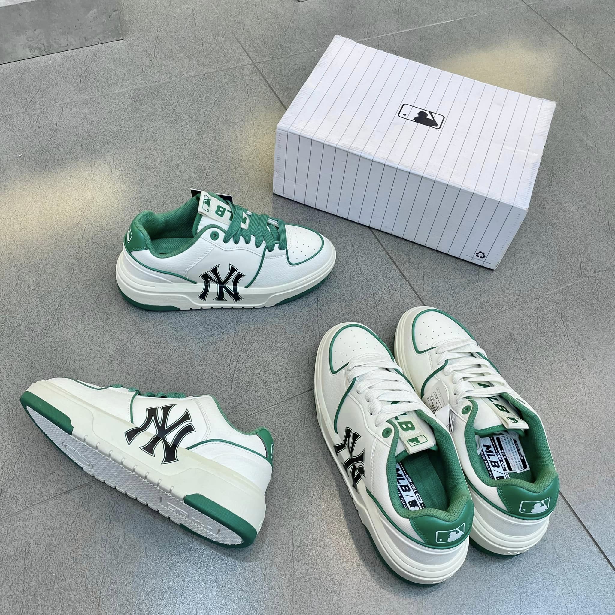 Giày Casual Chính Hãng - MLB Liner Basic New York Yankees 'White/Green' - 3ASXCA12N-50GNS