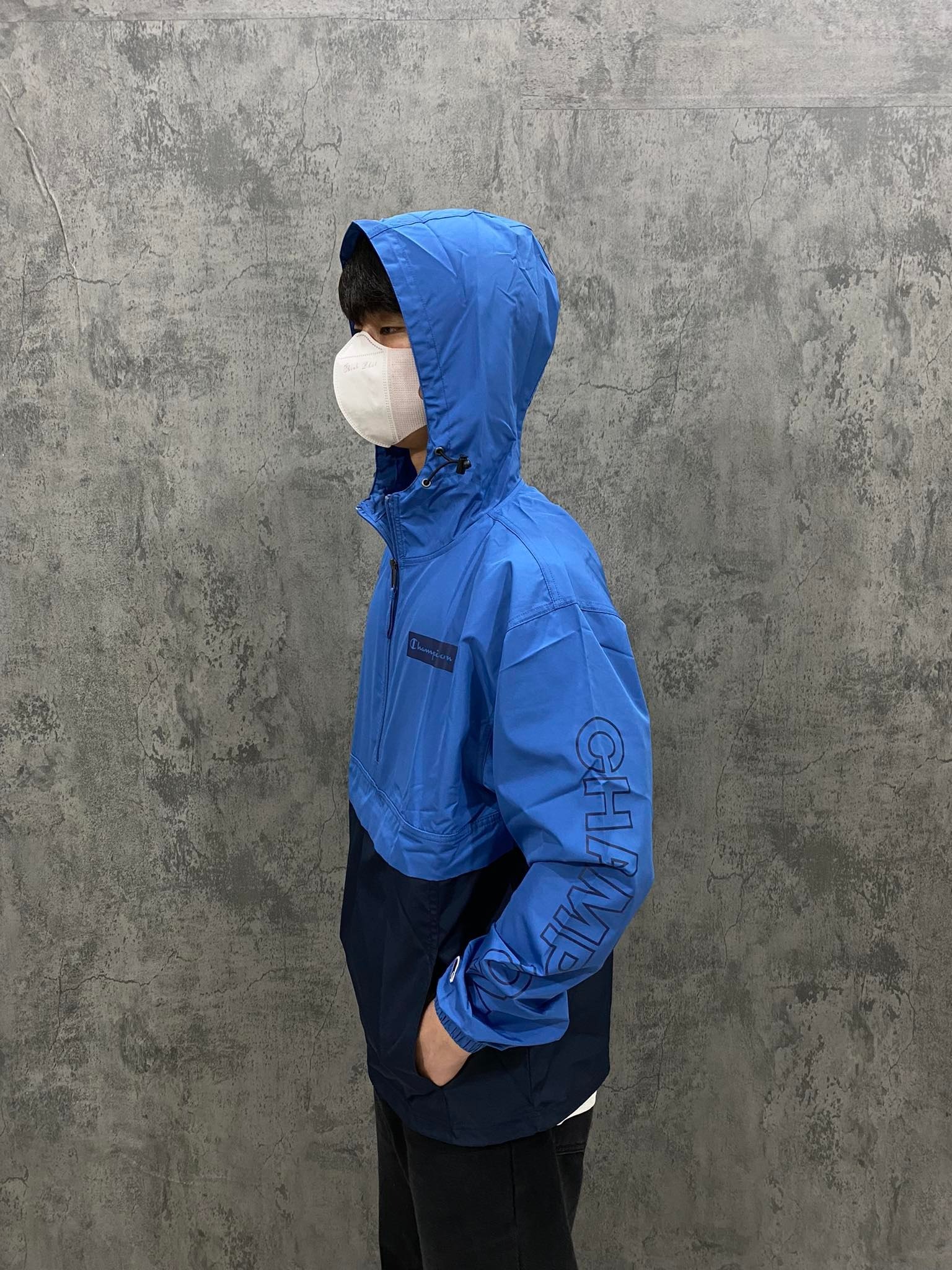 ÁO HOODIE - Champion Stadium Colorblock Logo 'Blue/Navy' - V1016-586323-N