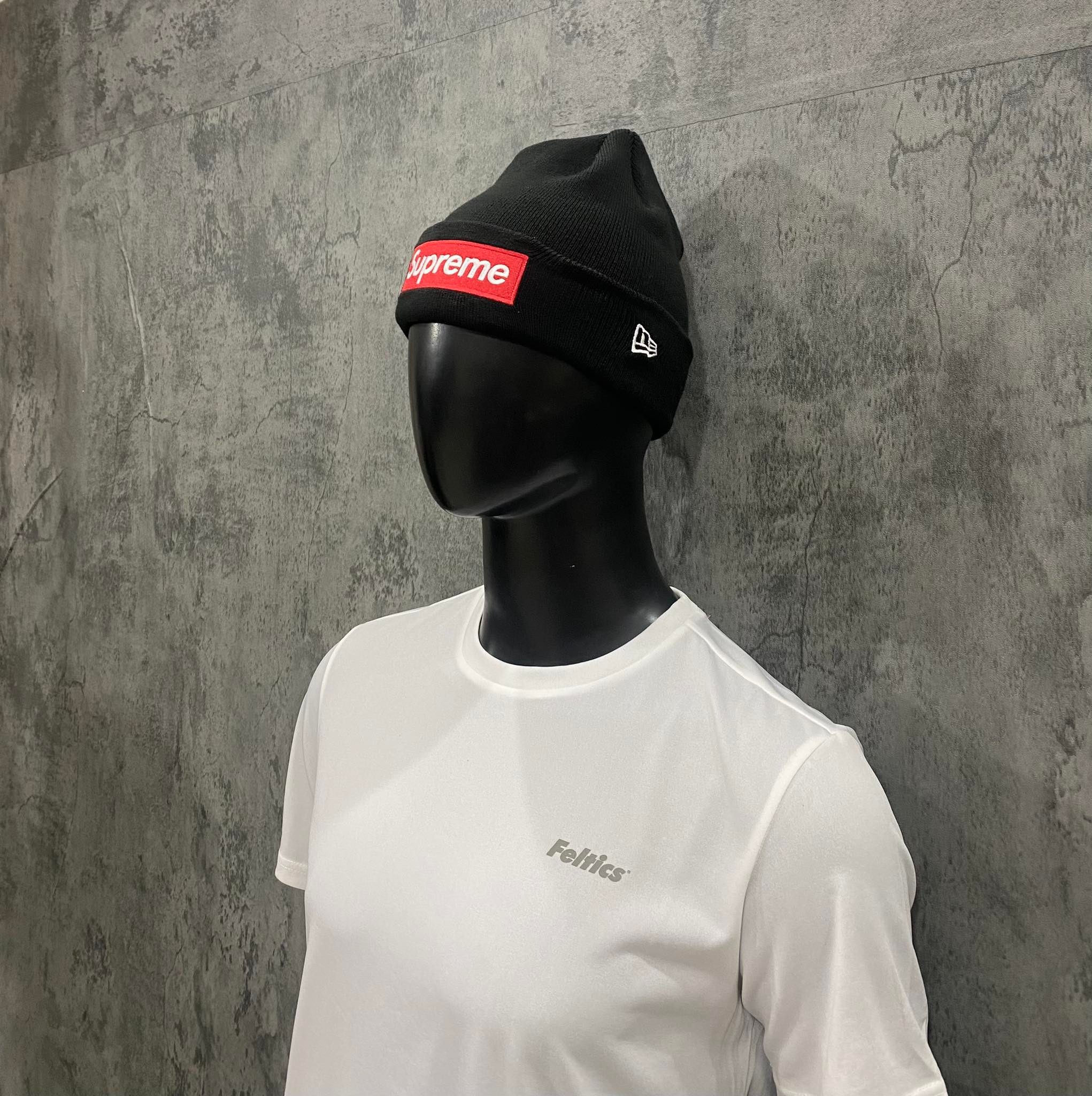 Mũ nón len unisex dày dặn Supreme New Era Box Logo Beanie