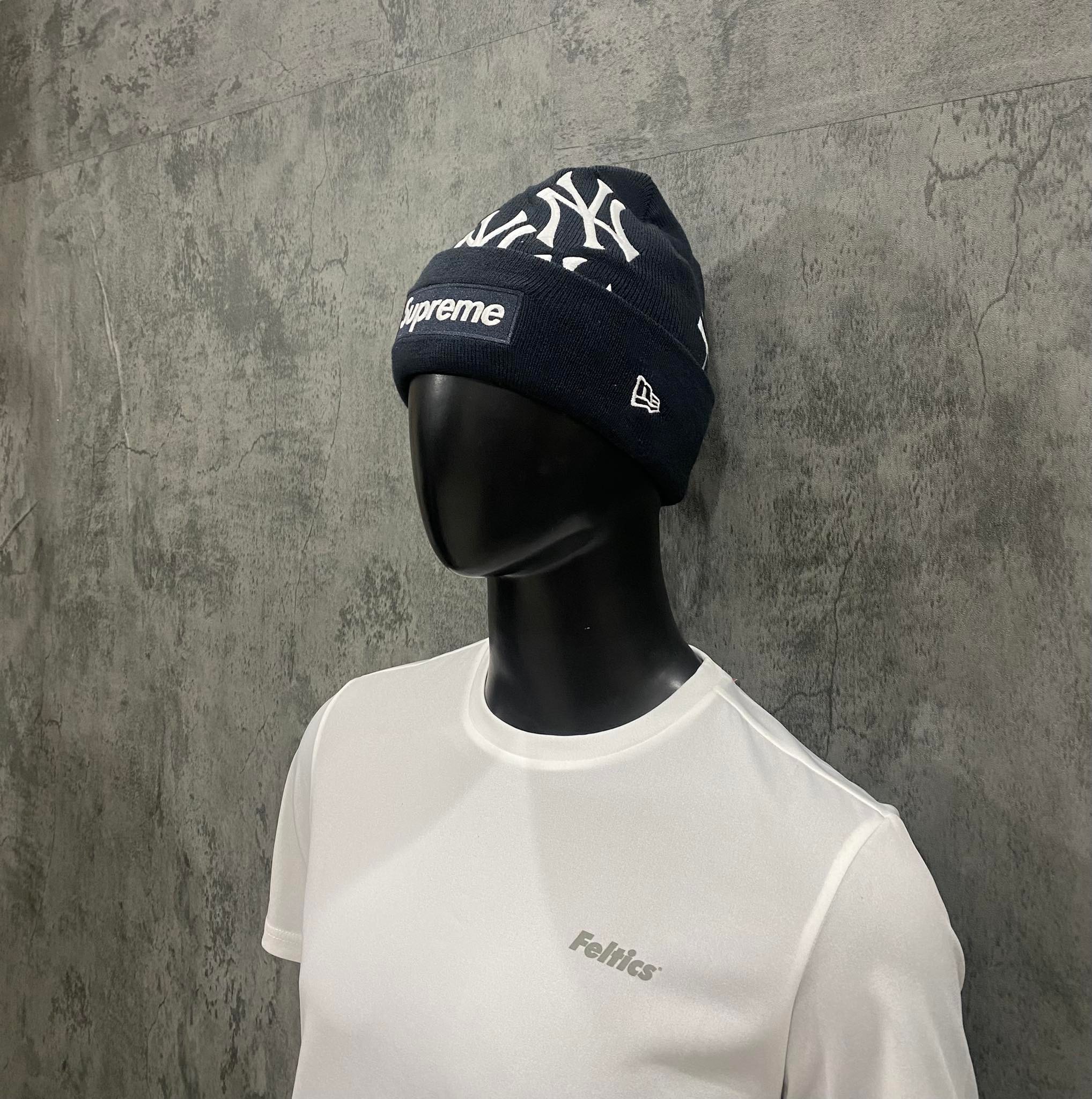 Mũ nón len Supreme x New York Yankees x New Era Box Logo