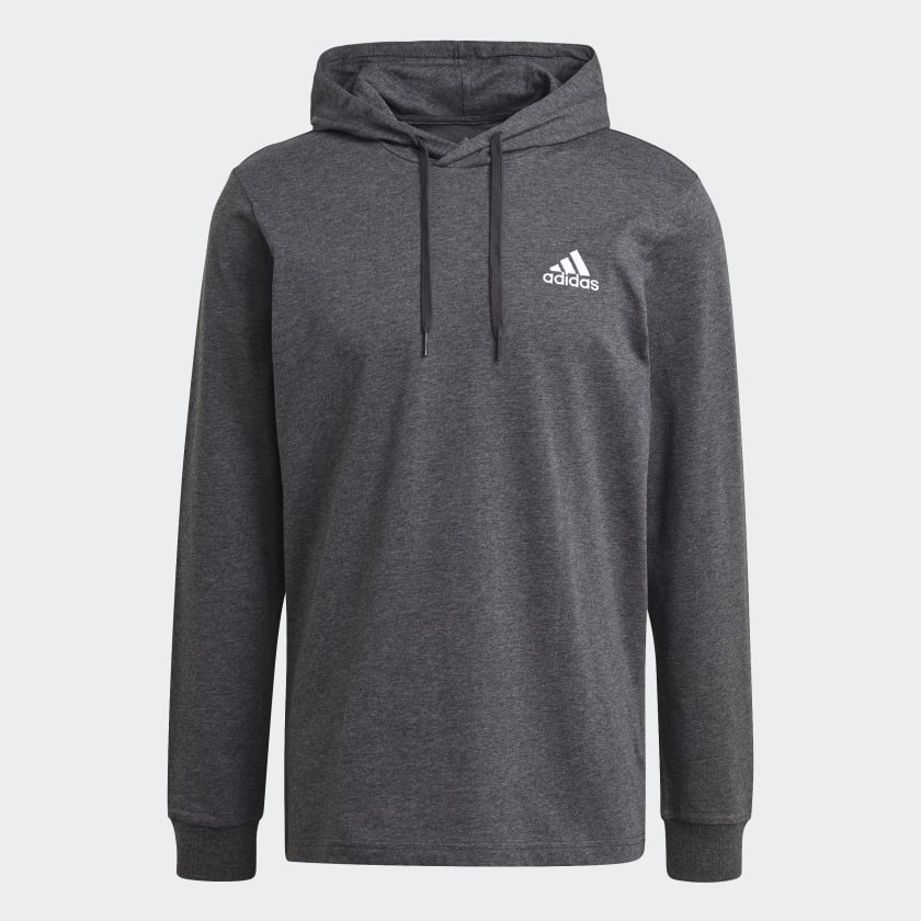 Adidas Men's Essentials Small Logo Pullover Hoodie - 'Grey' GV0248