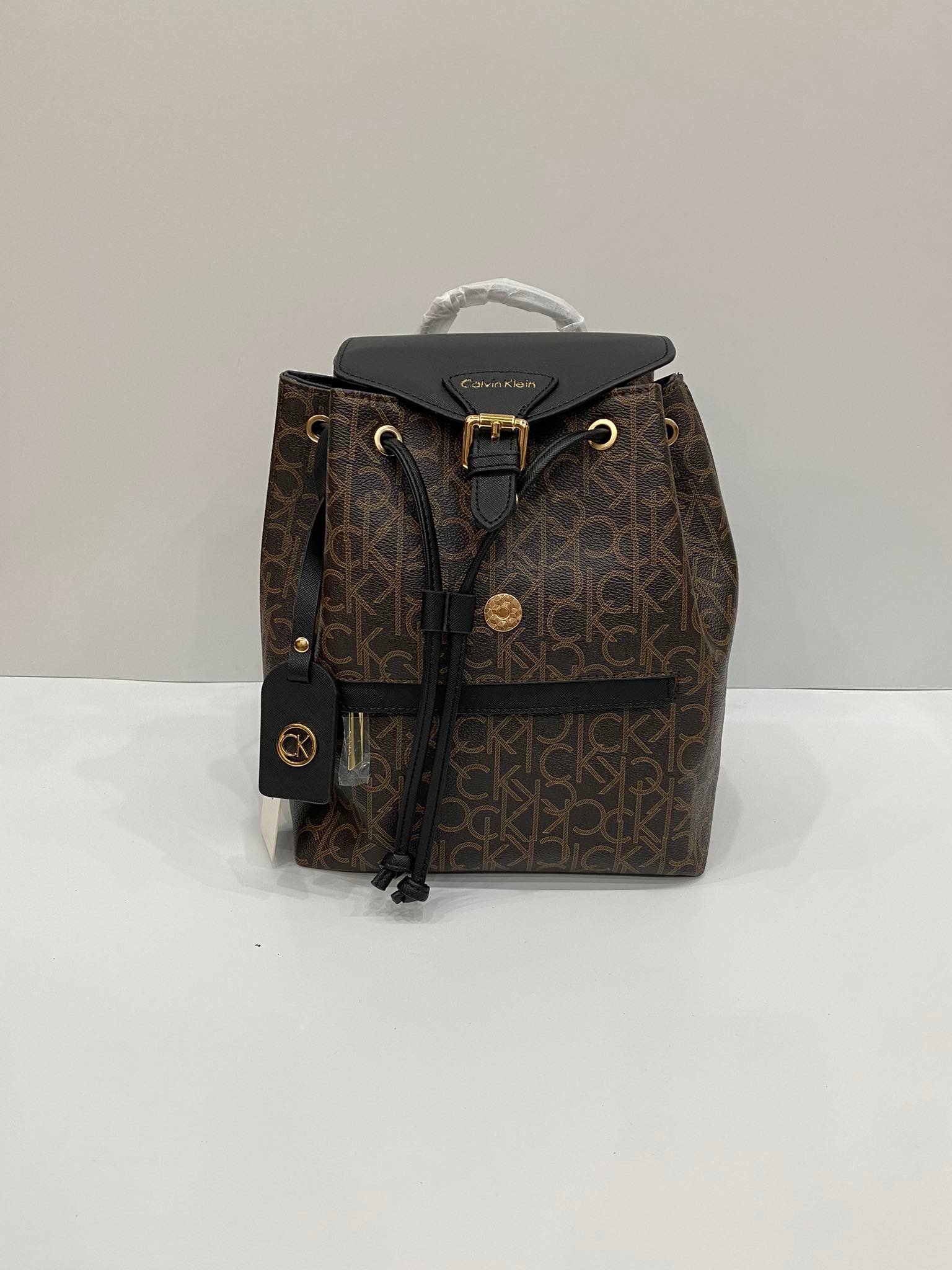 Balo Hàng Hiệu Calvin Klein Canvas Mini Dark Brown - BACK050