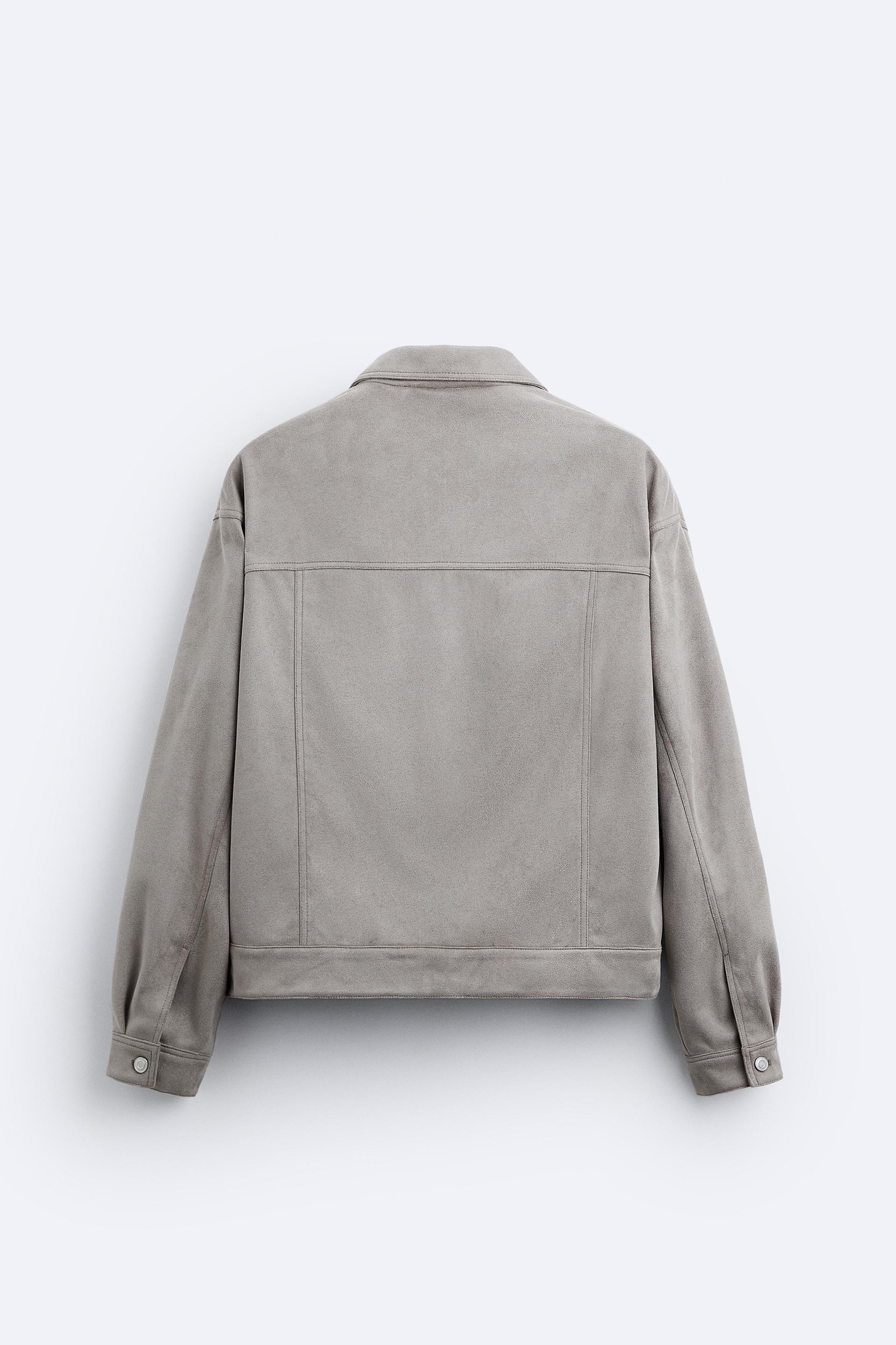 Áo Khoác Chính Hãng - Zara Boxy Fit Faux Suede Trucker Jacket 