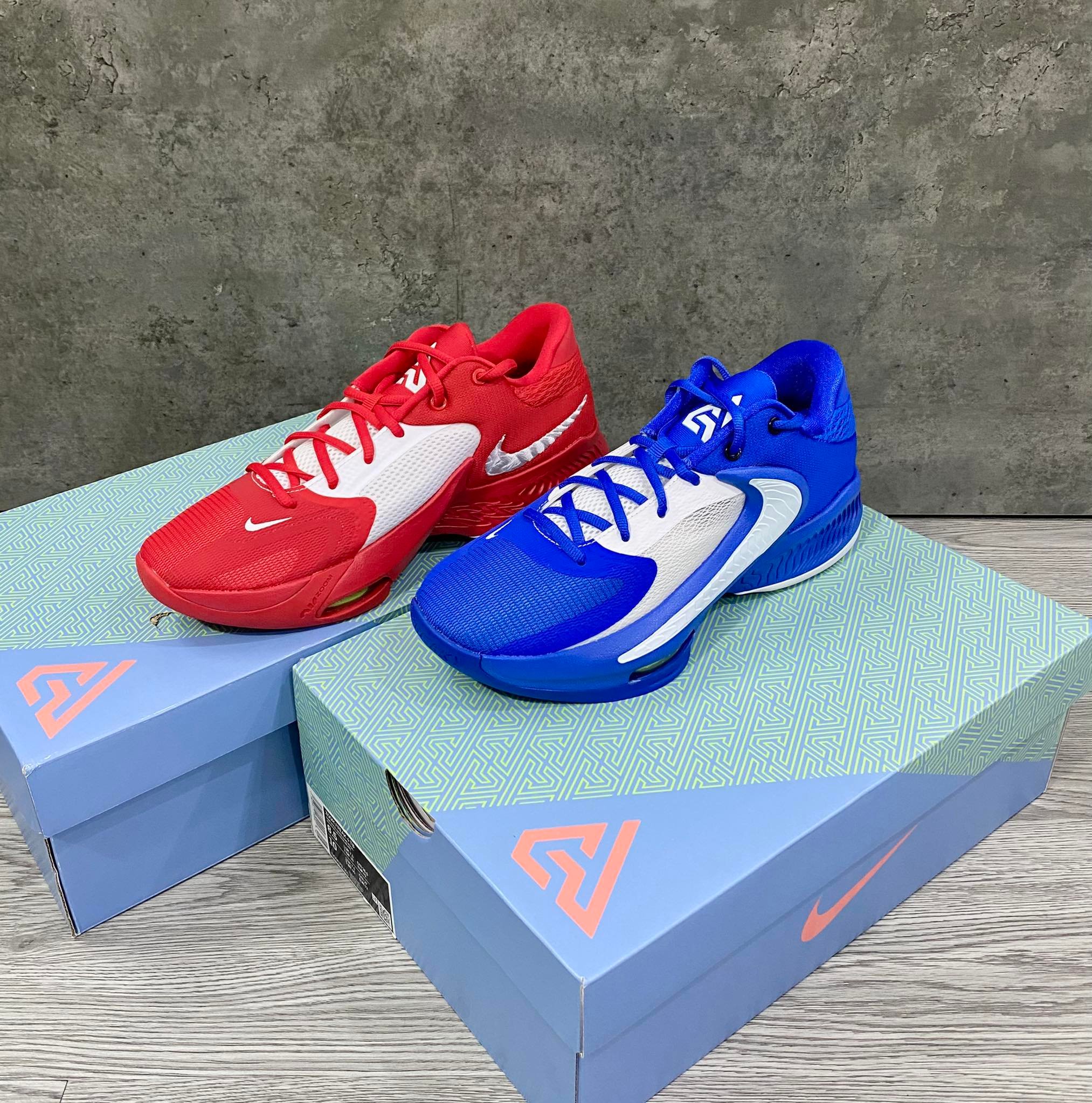 Giày Bóng Rổ Chính Hãng Nike Zoom Freak 4 TB University Mix Cọc Cạch 