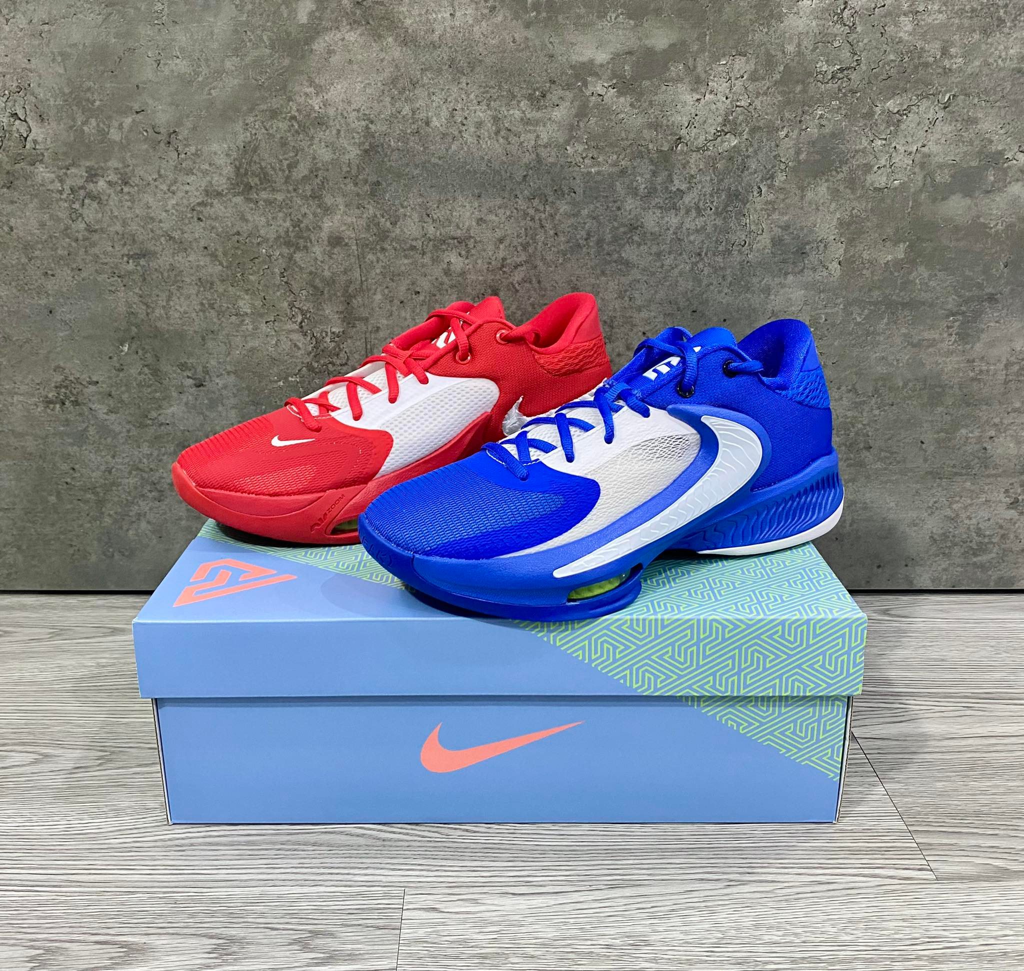 Giày Bóng Rổ Chính Hãng Nike Zoom Freak 4 TB University Mix Cọc Cạch 