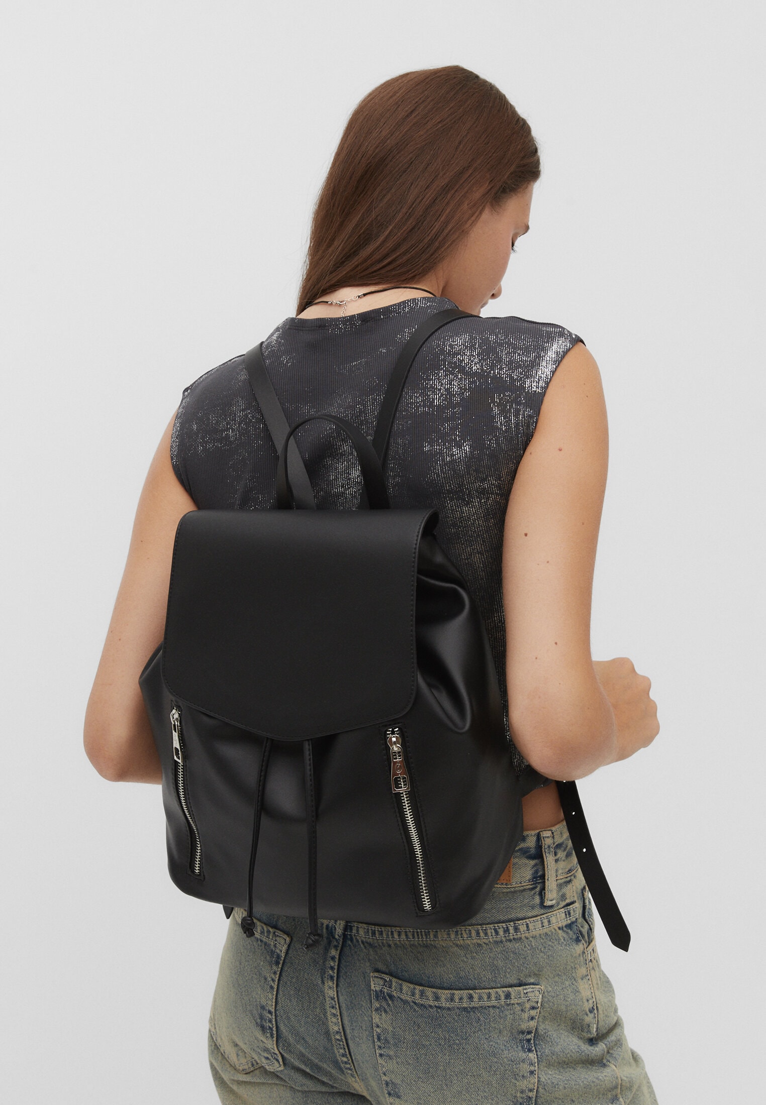 PHỤ KIỆN CHÍNH HÃNG - Balo Stradivarius Backpack with flap - 3691/501/001