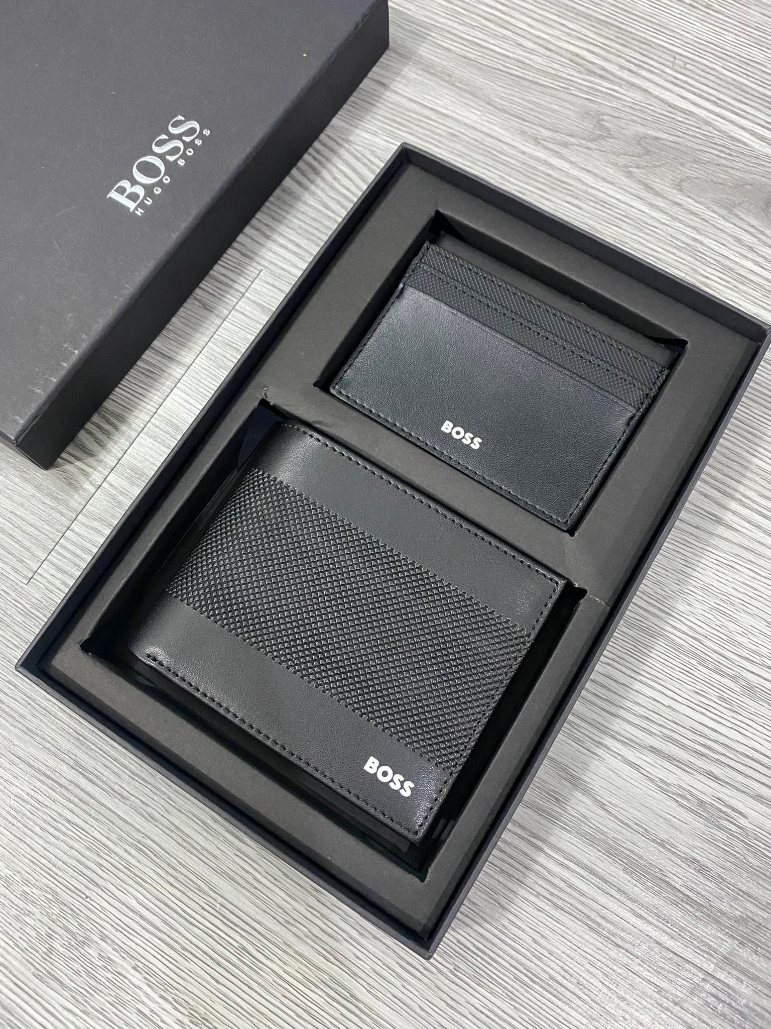 Phụ Kiện Chính Hãng - Set ví Hugo Boss Card Holder 'Black' - SHB-010