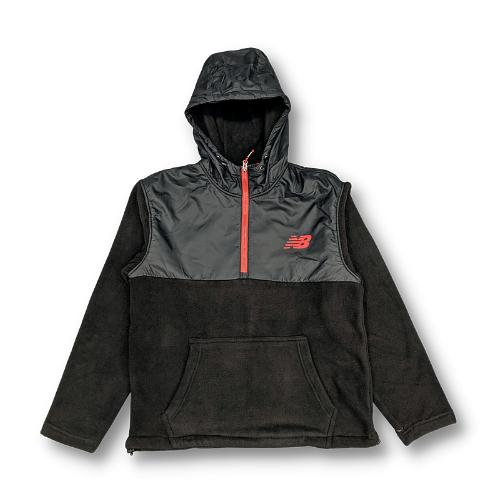 Áo Hoodie Nỉ Bông New Balance 1/2 Zip Fleece - Black/Red