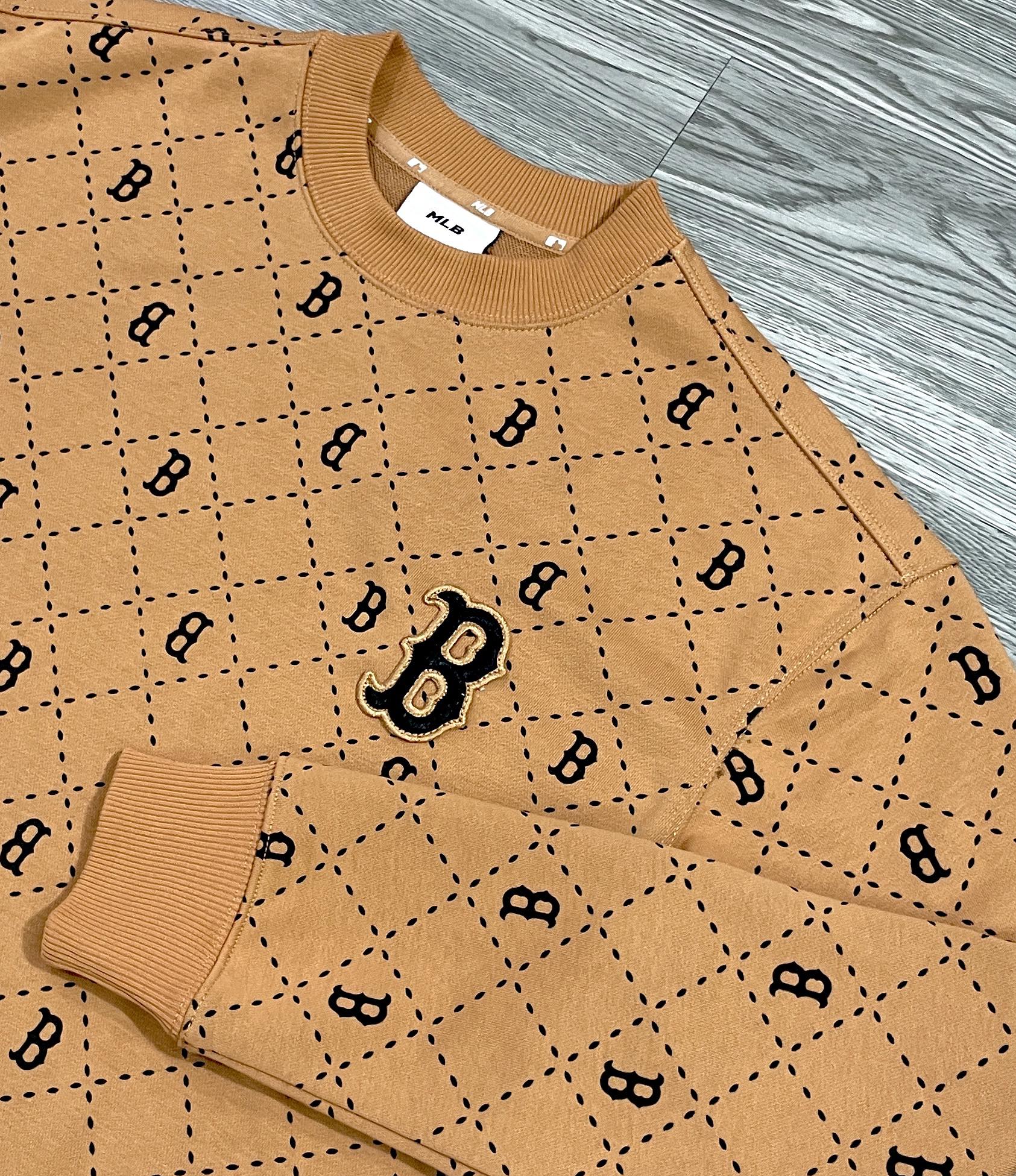 Áo Sweater Nỉ Dài Tay MLB Diamond Monogram All Overfit 'Brown' - 3AMTM0314-50BK