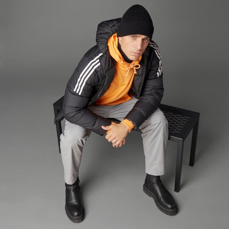 ÁO KHOÁC CHÍNH HÃNG - ADIDAS ESSENTIALS MIDWEIGHT DOWN HOODED JACKET  BLACK - GT9141
