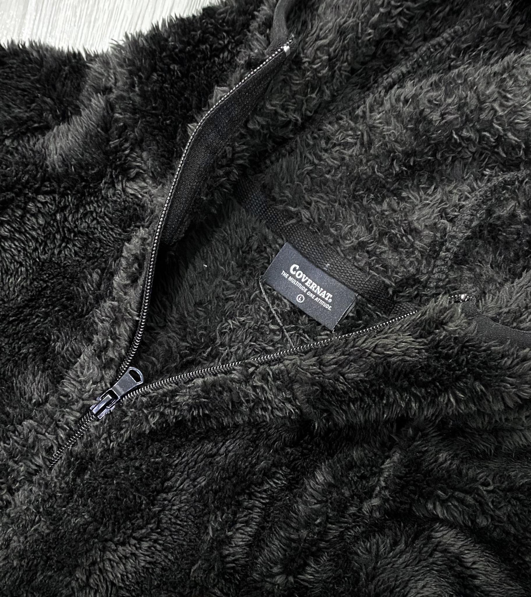Áo Khoác Chính Hãng - Áo Lông Covernat Khoá Zip Black - COV-010