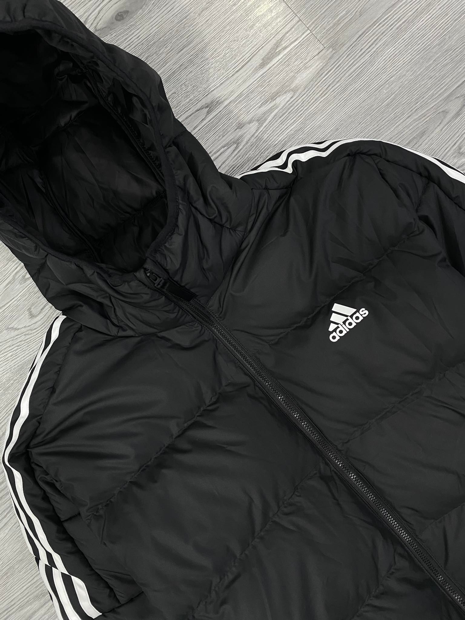 ÁO KHOÁC CHÍNH HÃNG - ADIDAS ESSENTIALS MIDWEIGHT DOWN HOODED JACKET  BLACK - GT9141