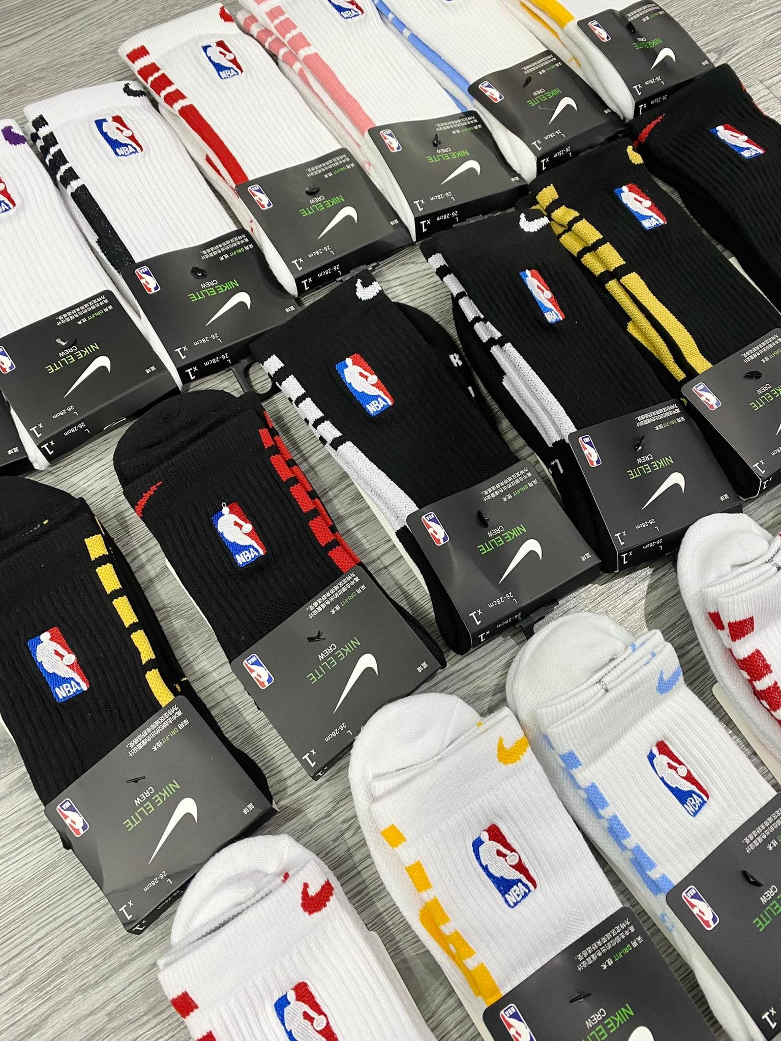 Phụ Kiện Chính Hãng - Tất Bóng Rổ Nike Training NBA  Elite Crew 'Trắng/Vàng' - SX7588-05 Quyetsneaker