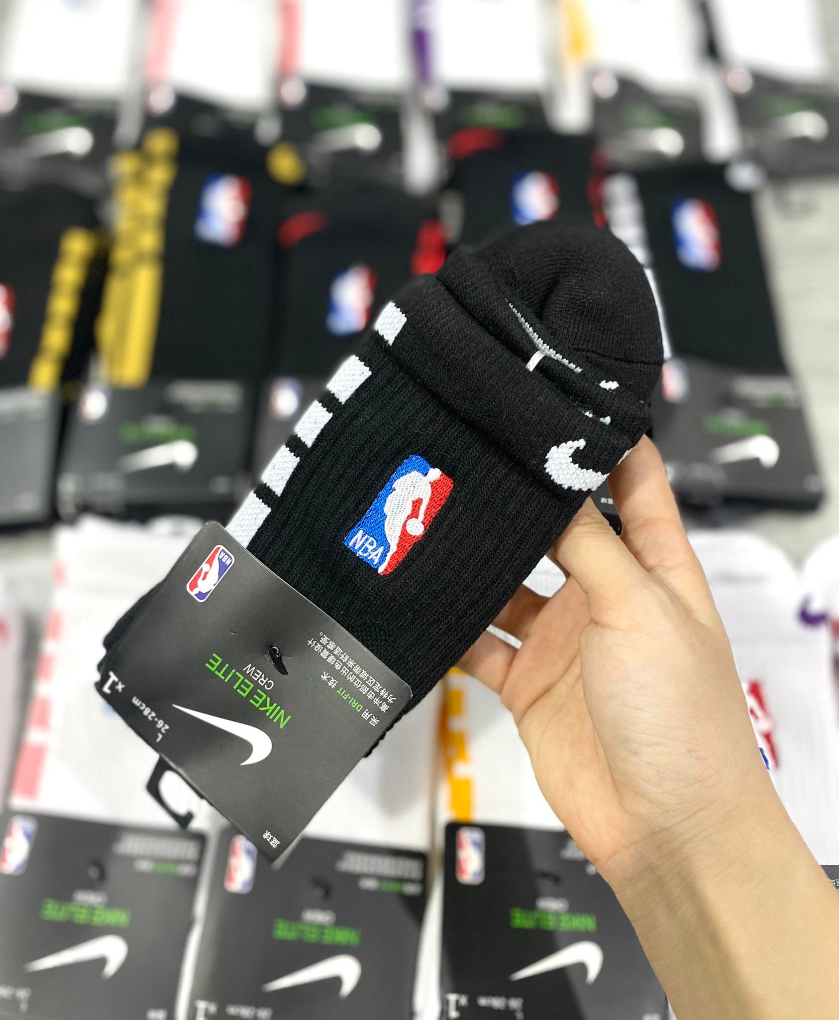 Phụ Kiện Chính Hãng - Tất Bóng Rổ Nike Training NBA  Elite Crew 'Đen/Trắng' (1 đôi) - SX7588-01
