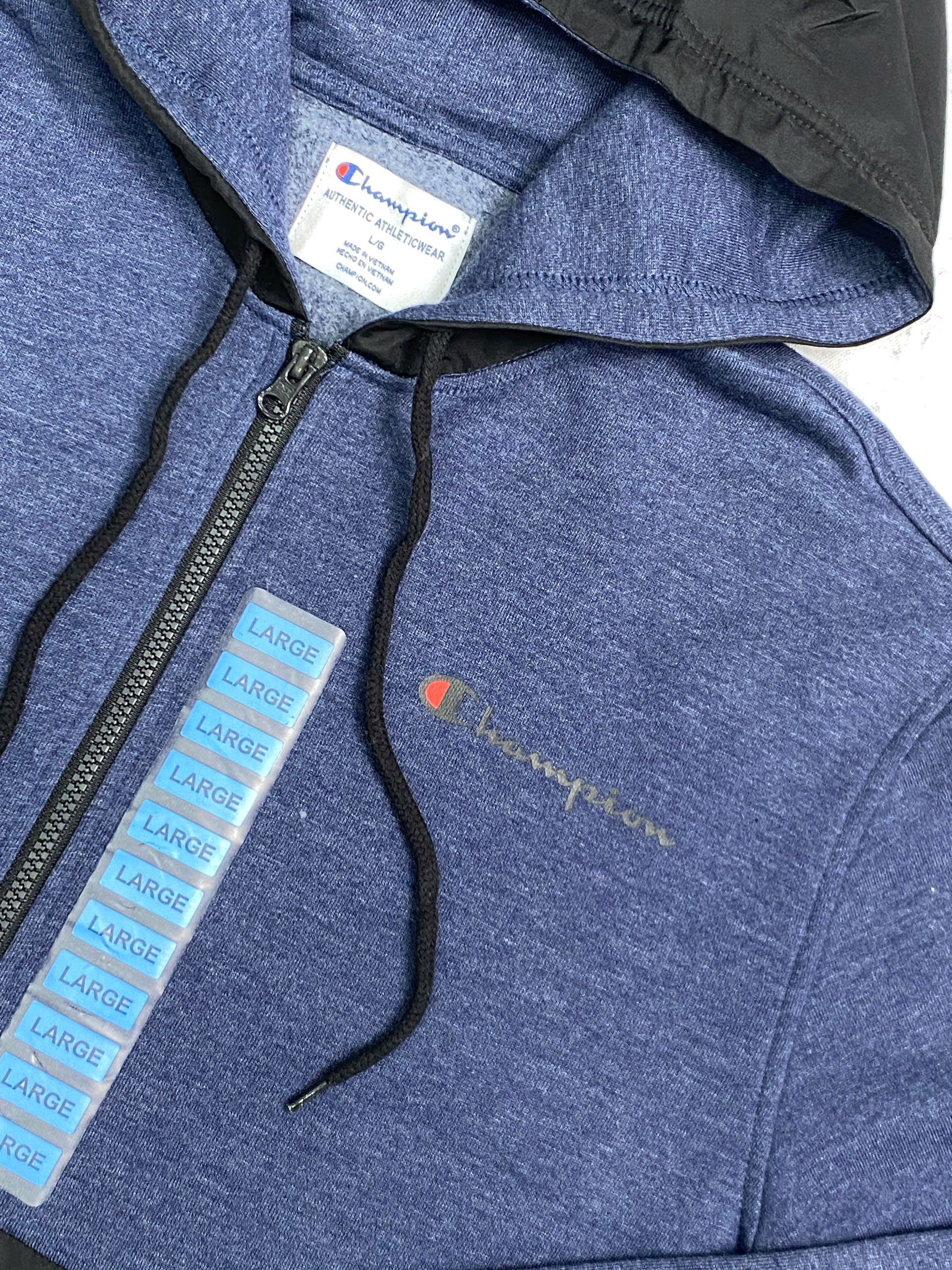 Áo Hoodie Chính Hãng - Champion Men’s Fleece Lined Hoodie “Navy/Black” - CH-QZ-NV1