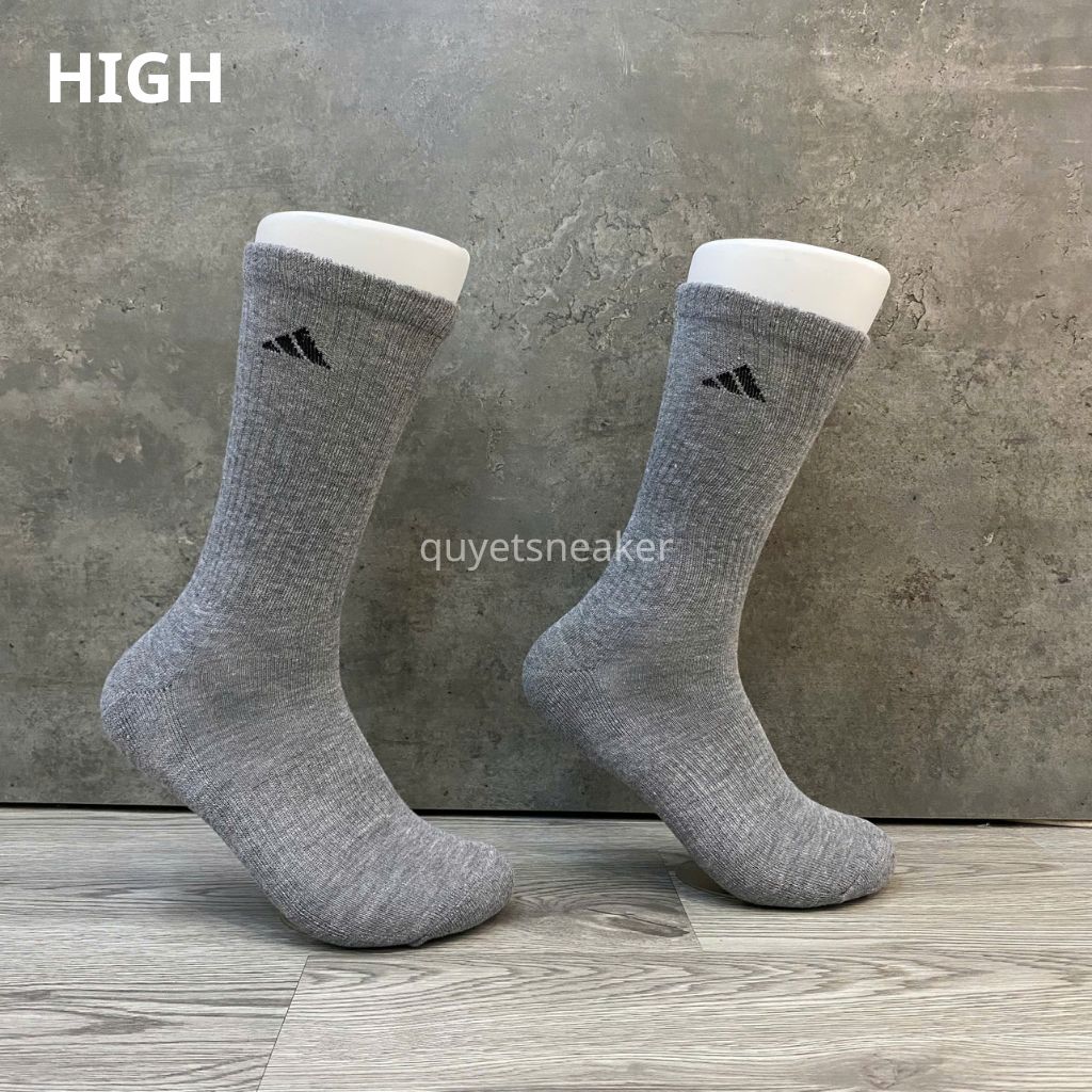 Phụ Kiện Chính Hãng - Tất Adidas Athletic Cushioned Crew Socks 6 Pairs / 6 đôi '' Grey '' - BH9424