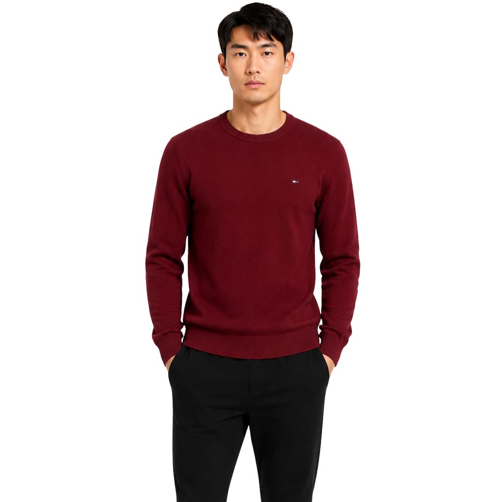 Áo Sweater Chính Hãng - Áo Len Tommy Hilfiger 'Dark Red' - 78J8222-07