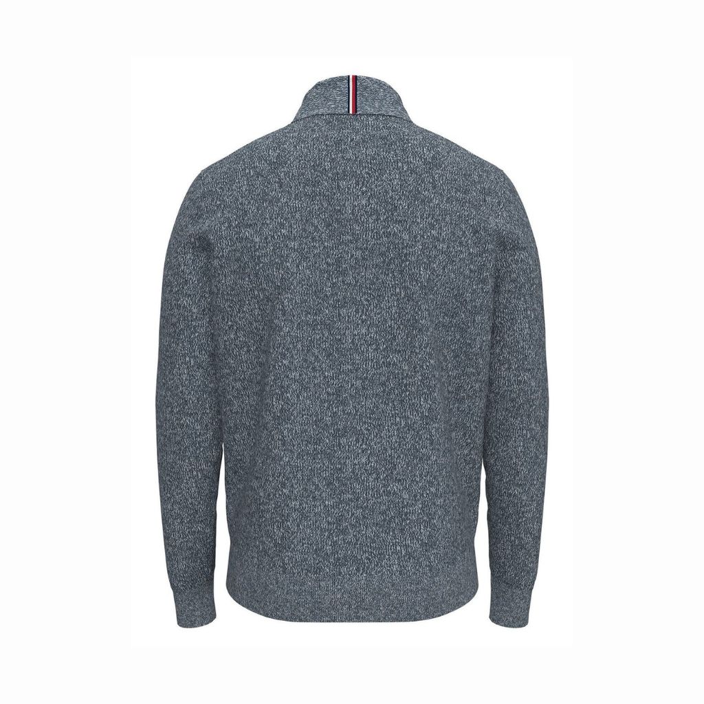 Áo Sweater Chính Hãng - Tommy Hilfiger Men's Duvall Shawl Pullover Sweater Denim Heather 