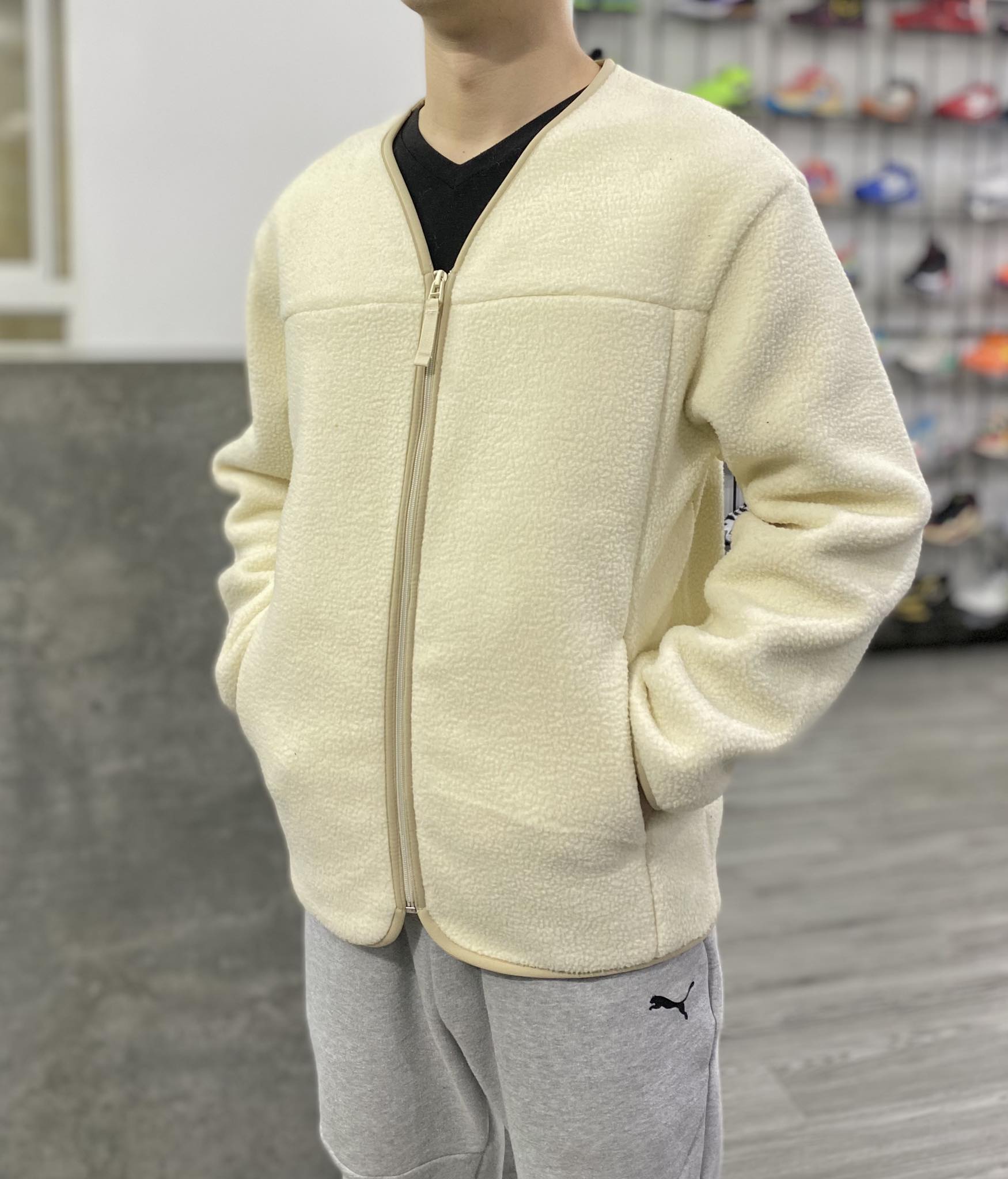 ÁO CARDIGAN - LÔNG CỪU POLHAM CREAM - PHA1TC3200B