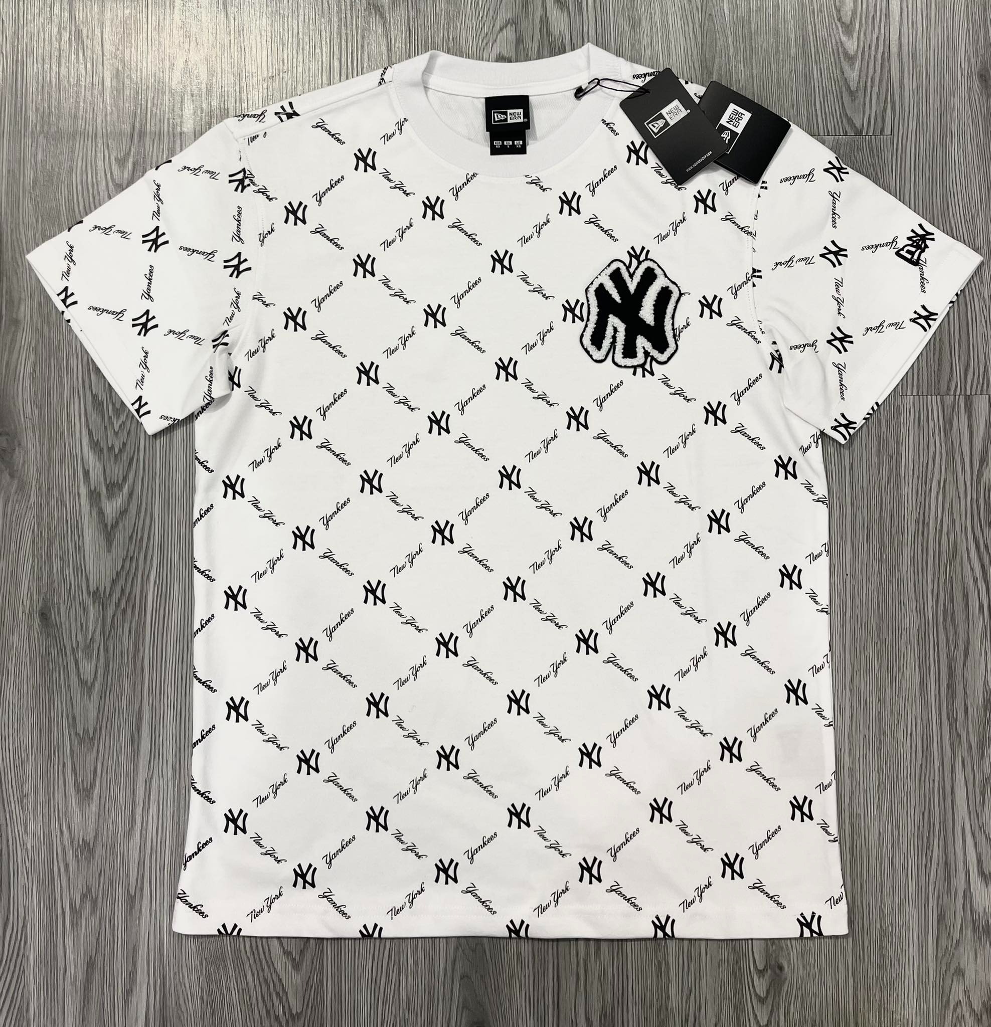 Áo Tshirts Chính Hãng - Áo Thun New Era MLB NY Monogram  White - 19500185