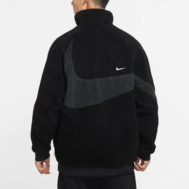 Áo Khoác Lông/Gió 2 Mặt Chính Hãng - Nike Sportswear Swoosh Black/Grey - FB1910-010