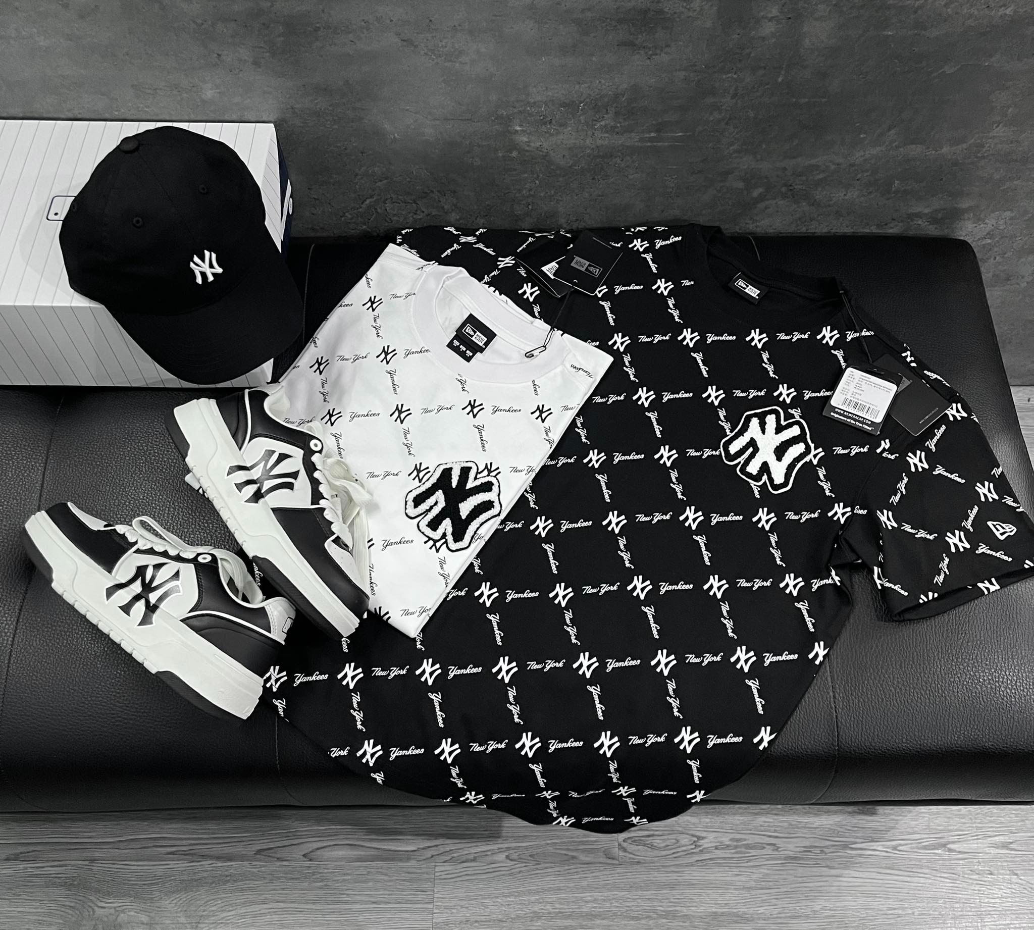 Áo Tshirts Chính Hãng - Áo Thun New Era MLB NY Monogram  White - 19500185