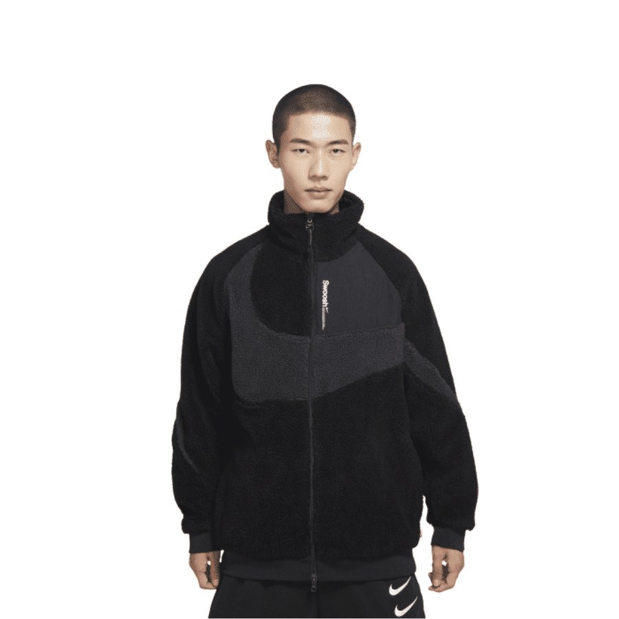 Áo Khoác Lông/Gió 2 Mặt Chính Hãng - Nike Sportswear Swoosh Black/Grey - FB1910-010