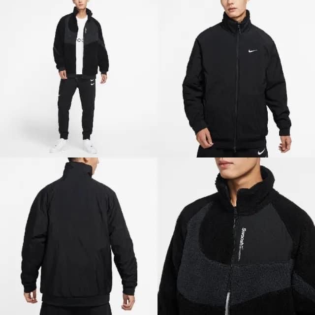 Áo Khoác Lông/Gió 2 Mặt Chính Hãng - Nike Sportswear Swoosh Black/Grey - FB1910-010