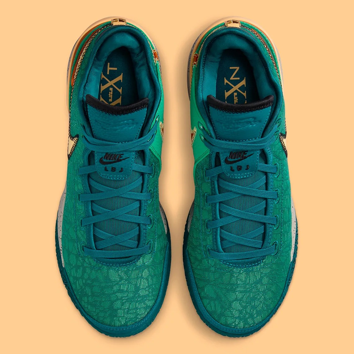 Giày Bóng Rổ Chính Hãng - Nike LeBron NXXT Gen Geode Teal Orange - DR8784-301