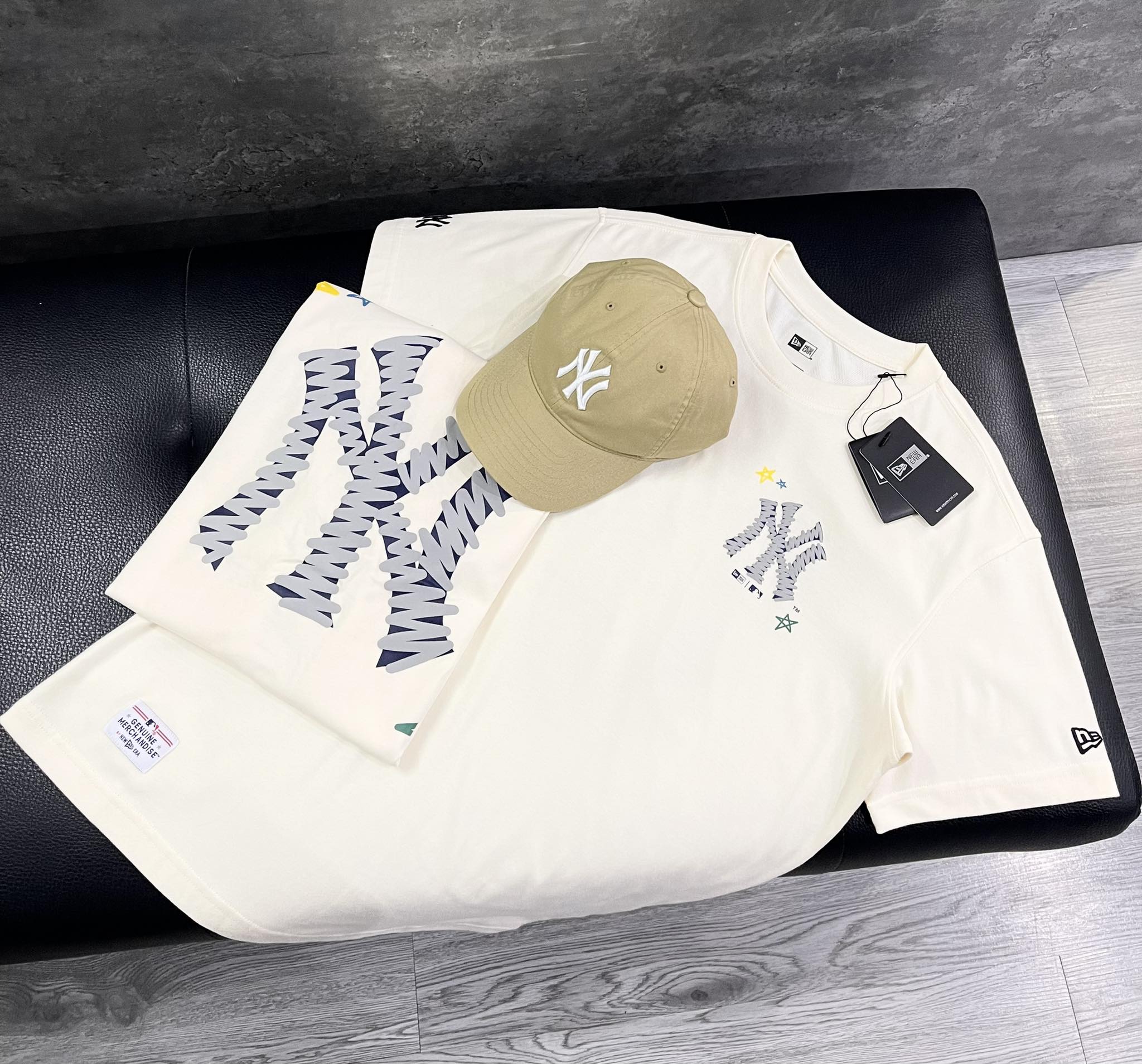 Áo Thể Thao Hè - Newera NY Yankees Crayon Ivory  Begie - 13789154