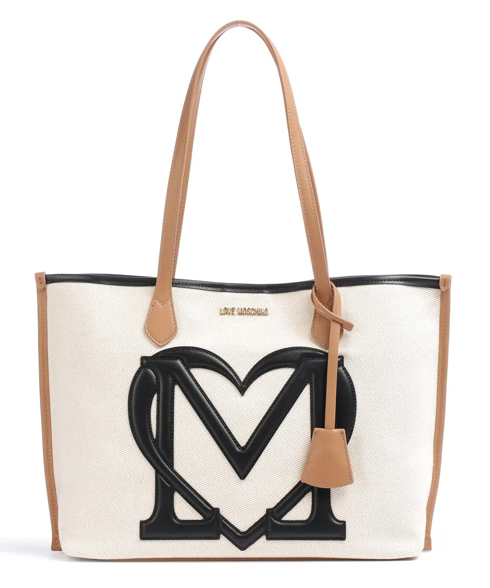 PHỤ KIỆN CHÍNH HÃNG - Túi Nữ Love Moschino Sporty love Tote bag cotton beige/black - JC4061PP1GLH1