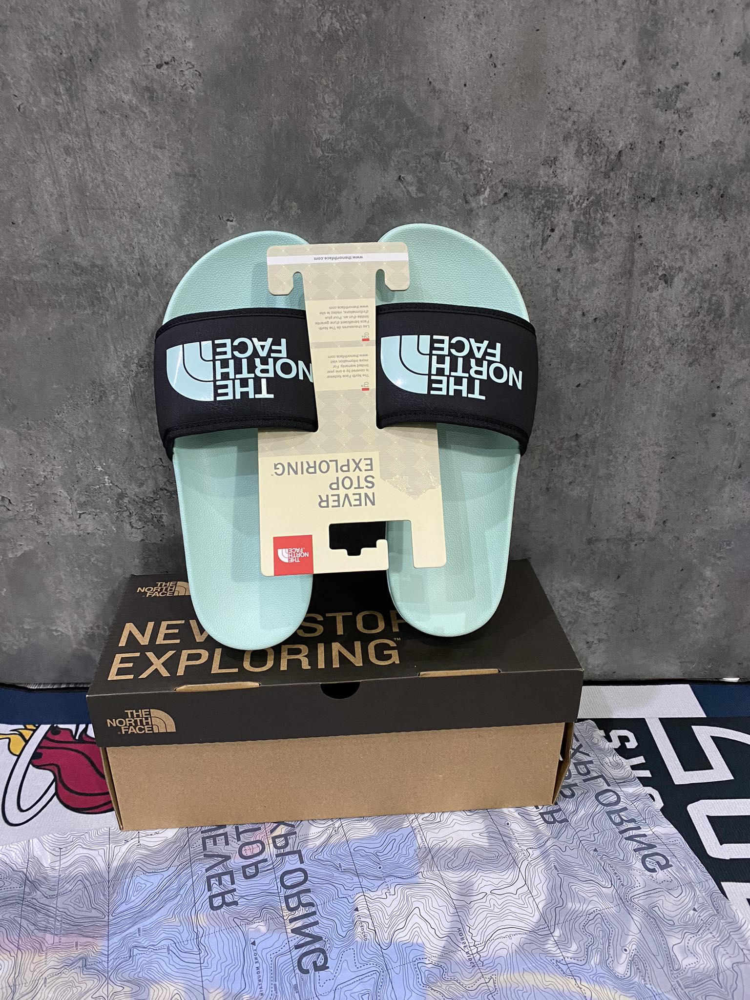 DÉP CHÍNH HÃNG - The North FACE BASE CAMP SLIDE III Xanh Ngọc - TNF05