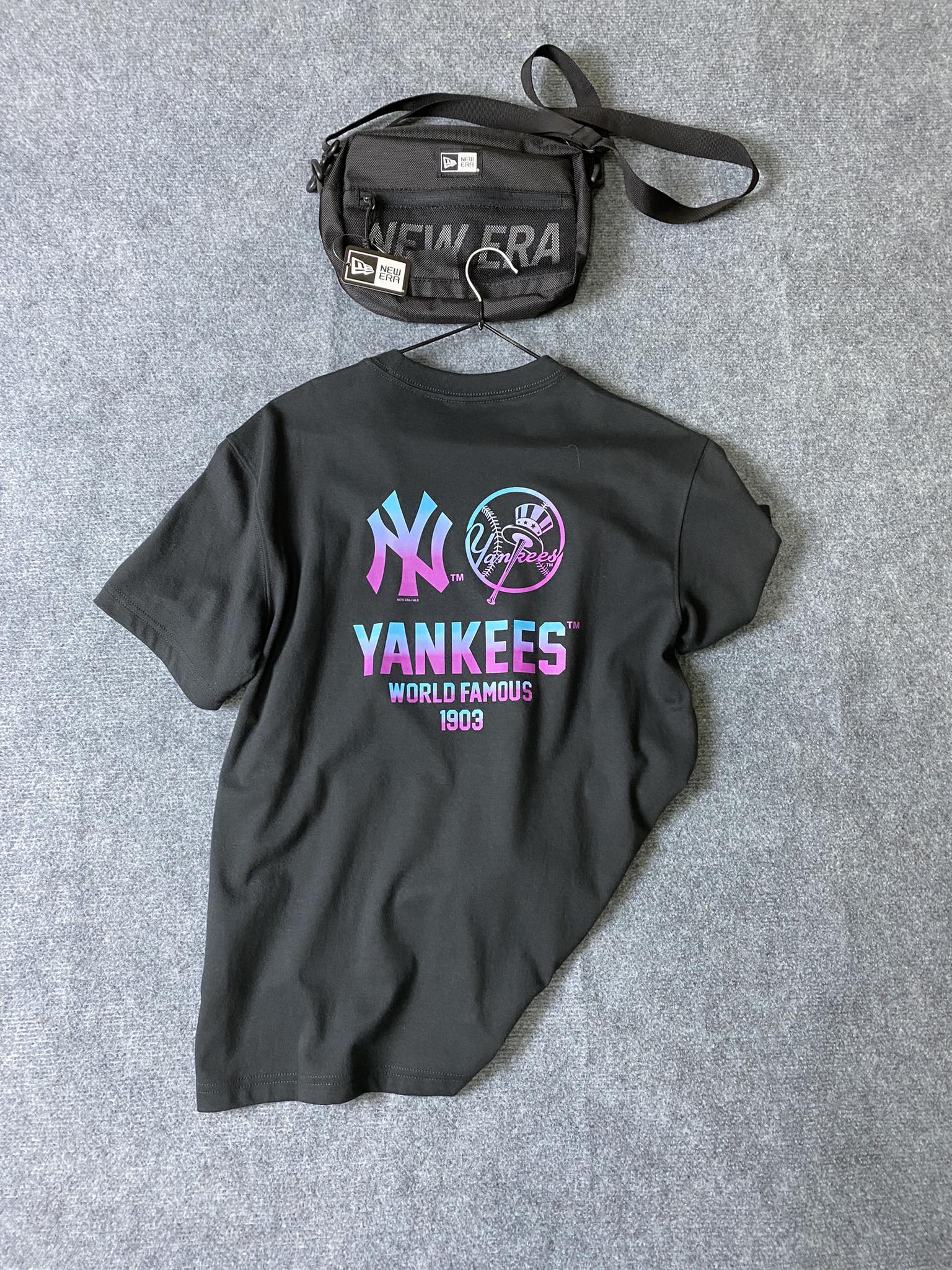 Áo Tshirts Chính Hãng - Áo Thun Nam Nữ Newera NY Black 13300061