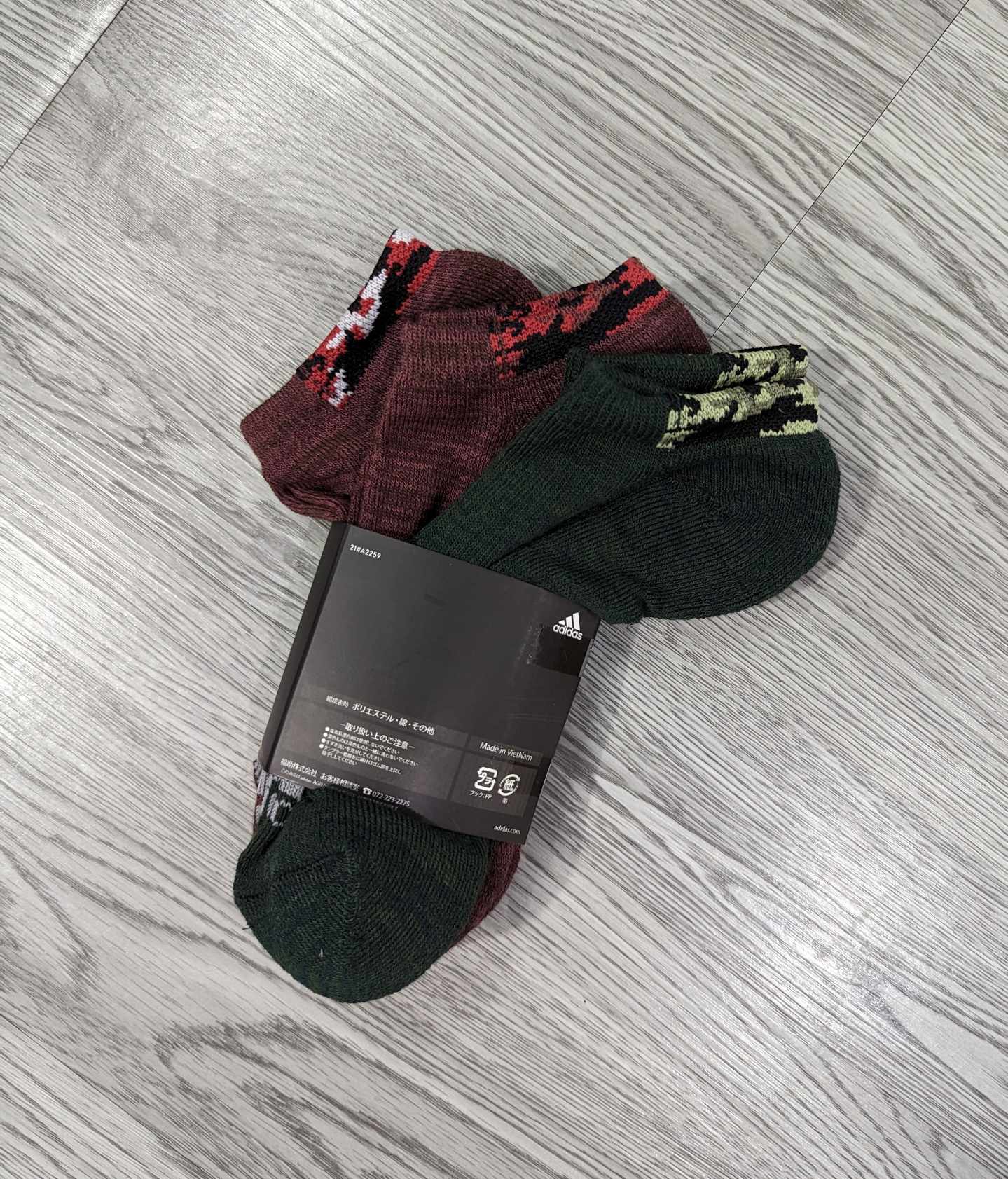 Phụ Kiện Chính Hãng - Tất Adidas Mix Mẫu Cổ Thấp (1pack/3 đôi) Rêu/Đỏ - TA13