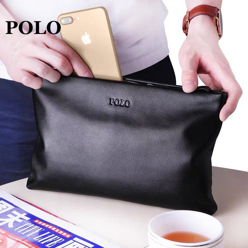 PHỤ KIỆN CHÍNH HÃNG - VÍ Cầm Tay Polo ralph lauren Clutch Black - PLClutch3018